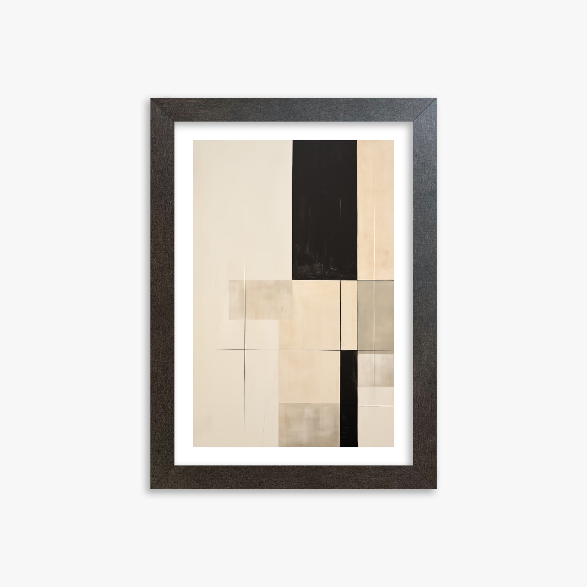 Monochrome Elegance, 21x30cm Framed Art Reproduction With Espresso Frame