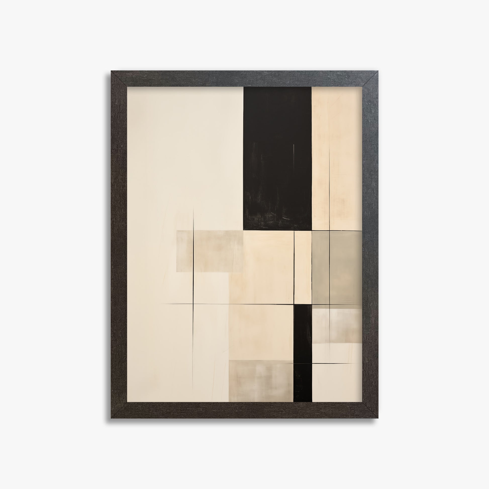 Monochrome Elegance, 30x40cm Framed Art Reproduction With Espresso Frame