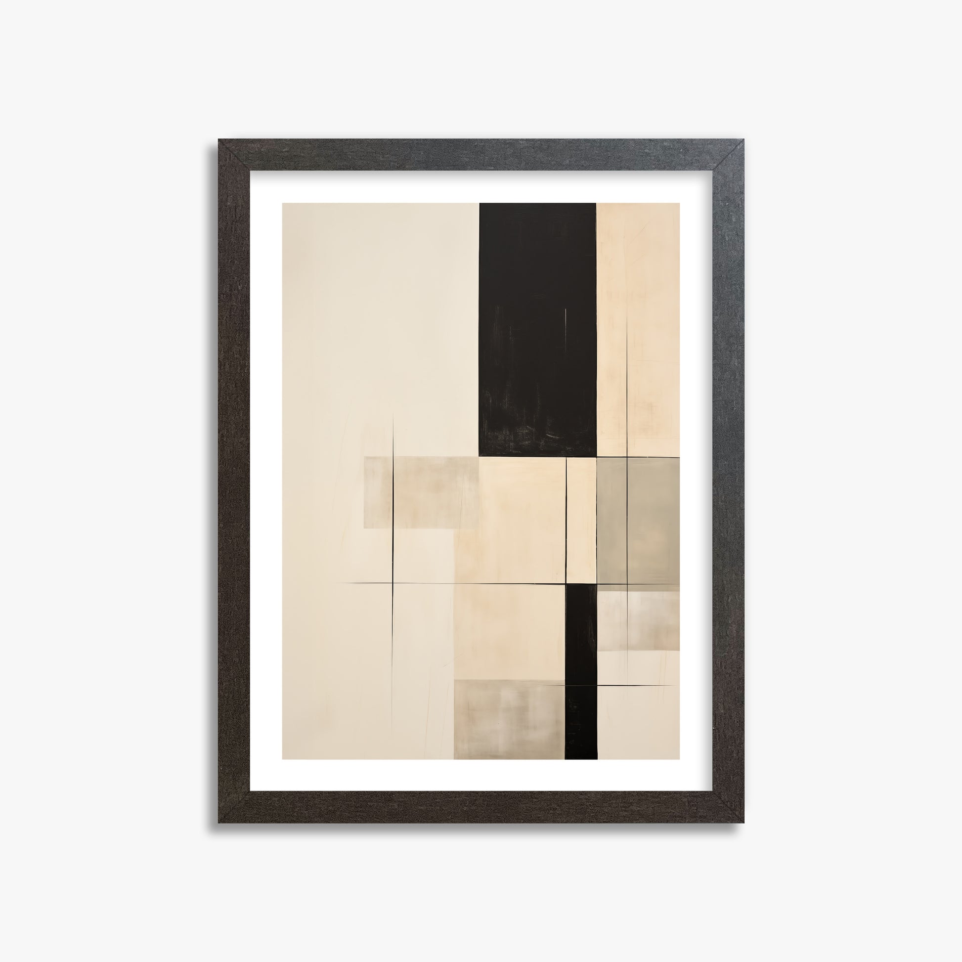 Monochrome Elegance, 30x40cm Framed Art Reproduction With Espresso Frame