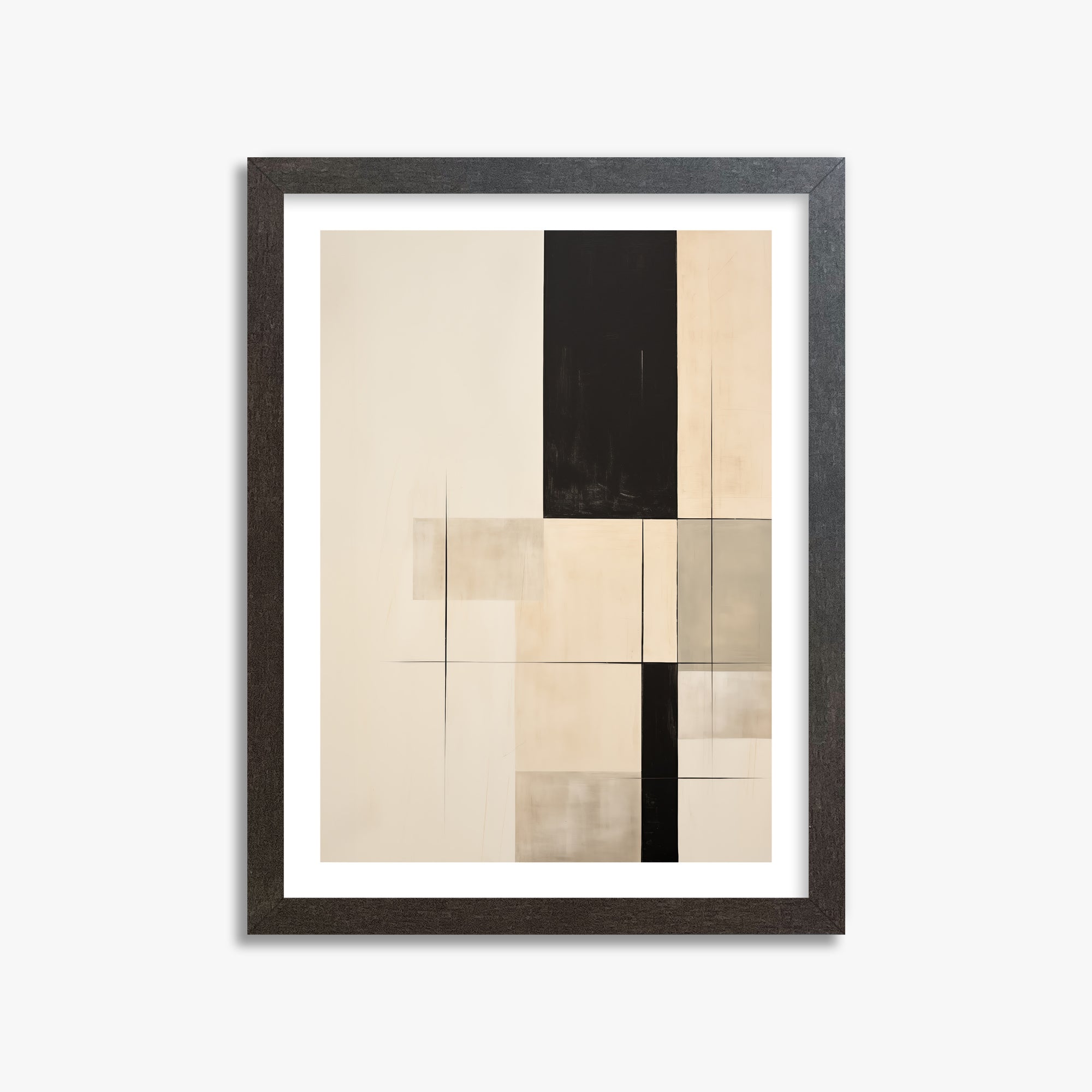Monochrome Elegance, 30x40cm Framed Art Reproduction With Espresso Frame