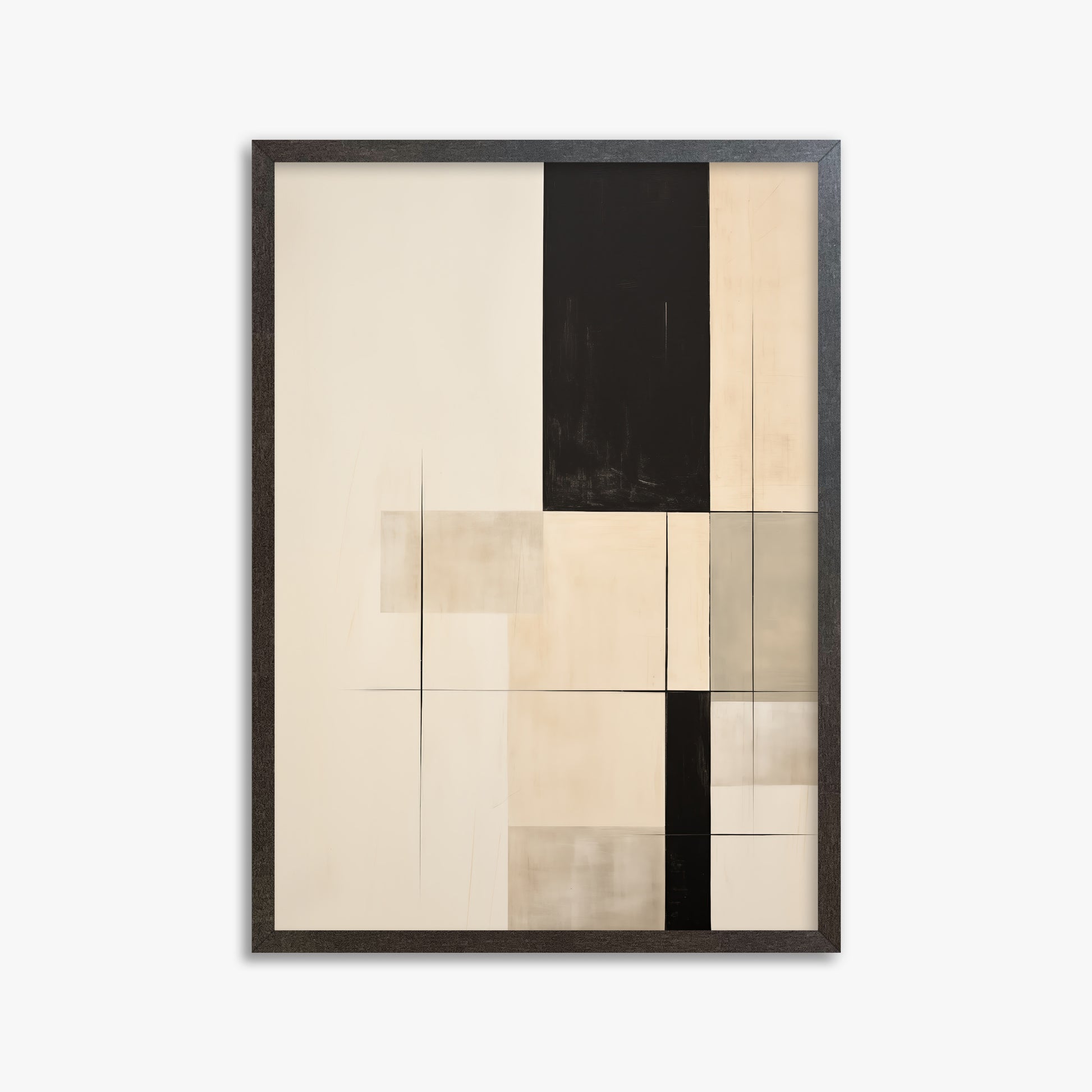 Monochrome Elegance, 50x70cm Framed Art Reproduction With Espresso Frame