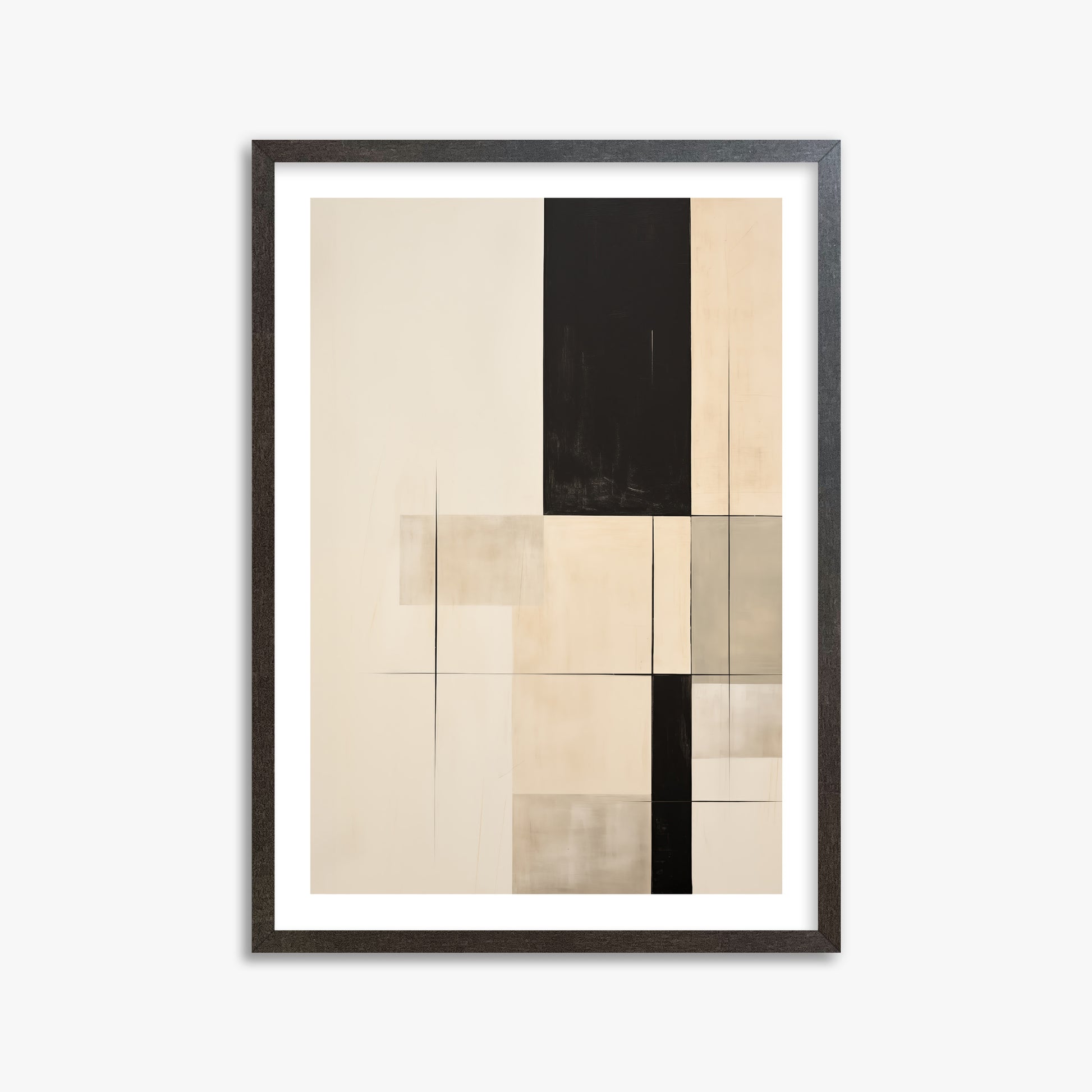 Monochrome Elegance, 50x70cm Framed Art Reproduction With Espresso Frame