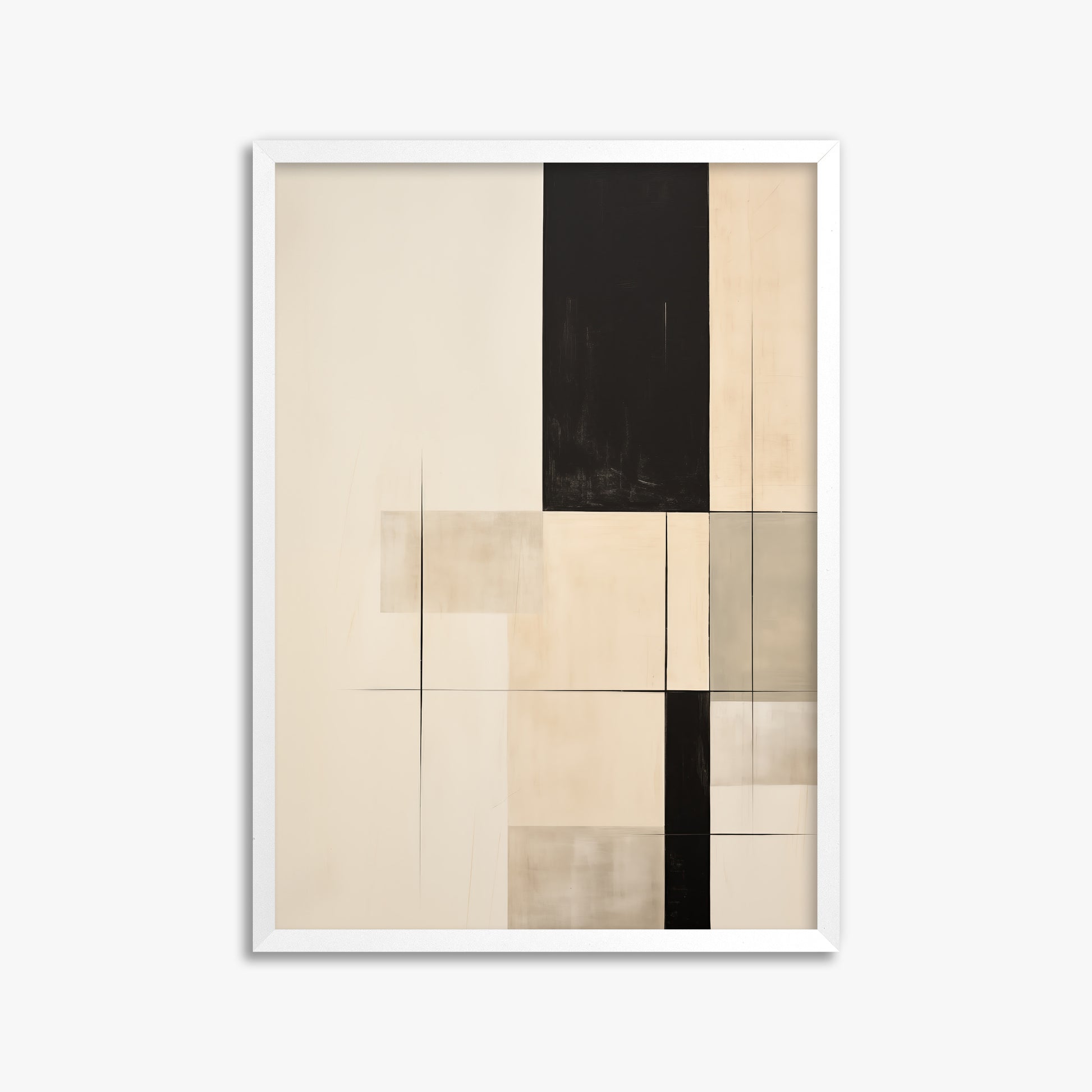 Monochrome Elegance, 50x70cm Framed Poster With White Frame