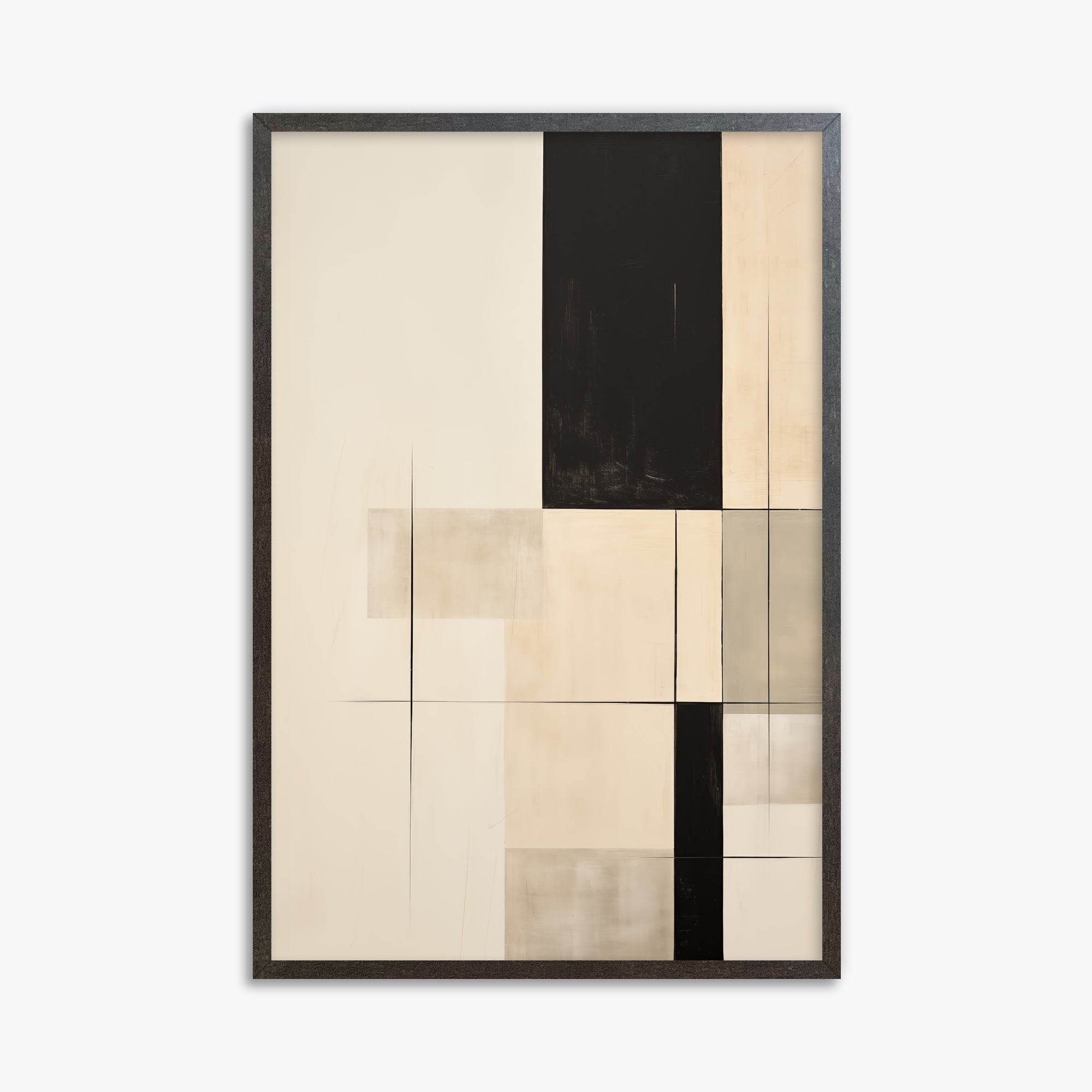 Monochrome Elegance, 61x91cm Framed Art Reproduction With Espresso Frame