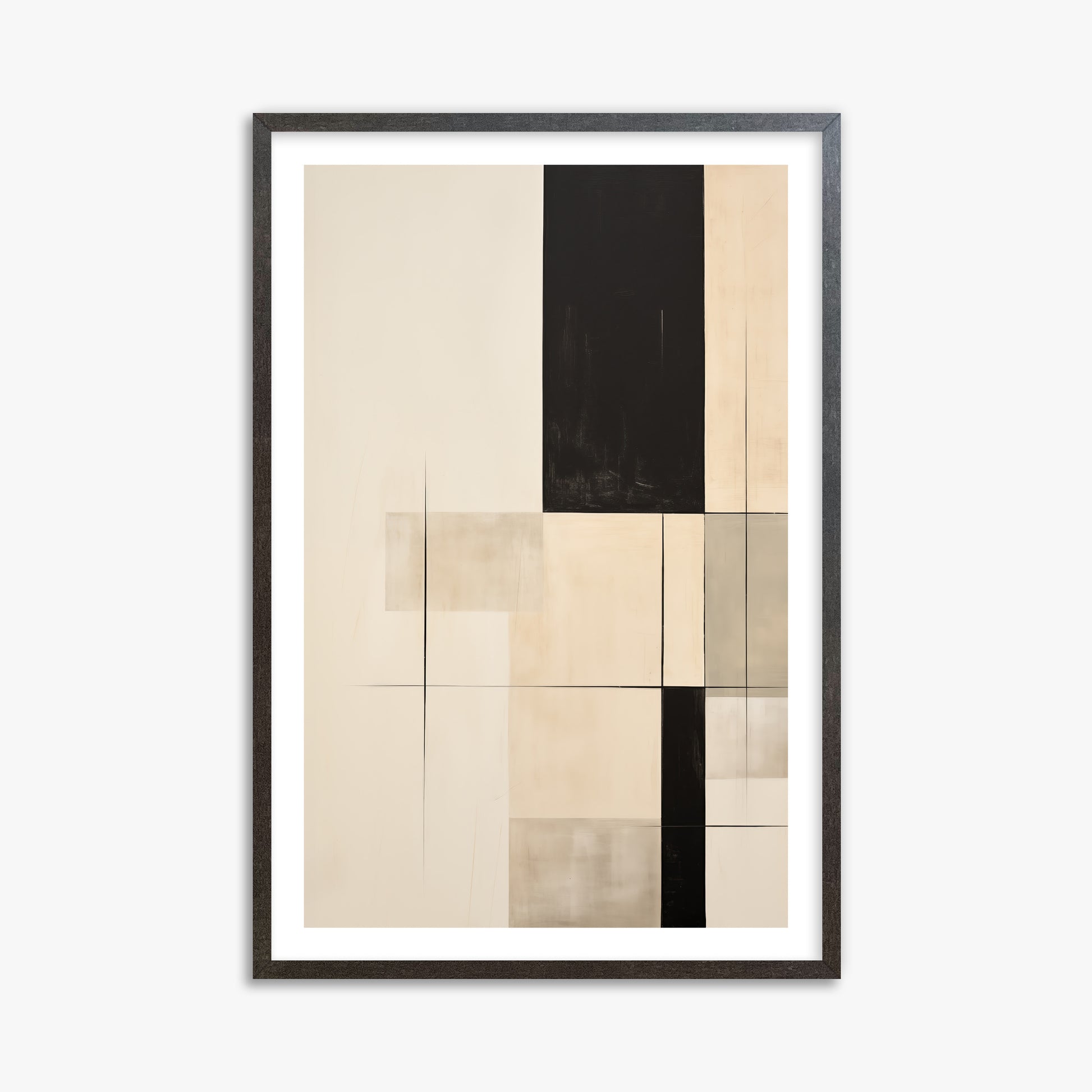 Monochrome Elegance, 61x91cm Framed Art Reproduction With Espresso Frame