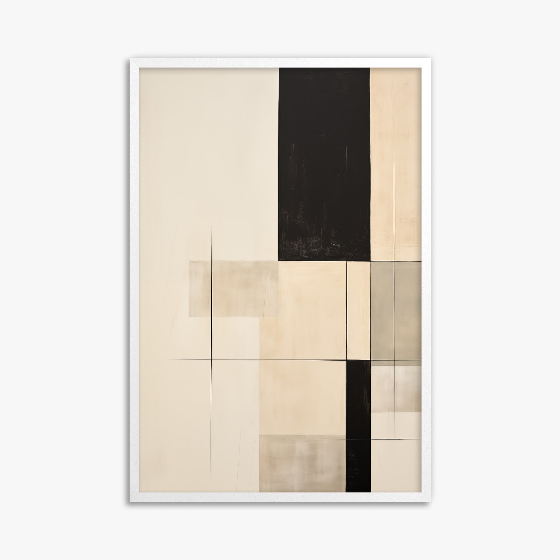 Monochrome Elegance, 61x91cm Framed Poster With White Frame
