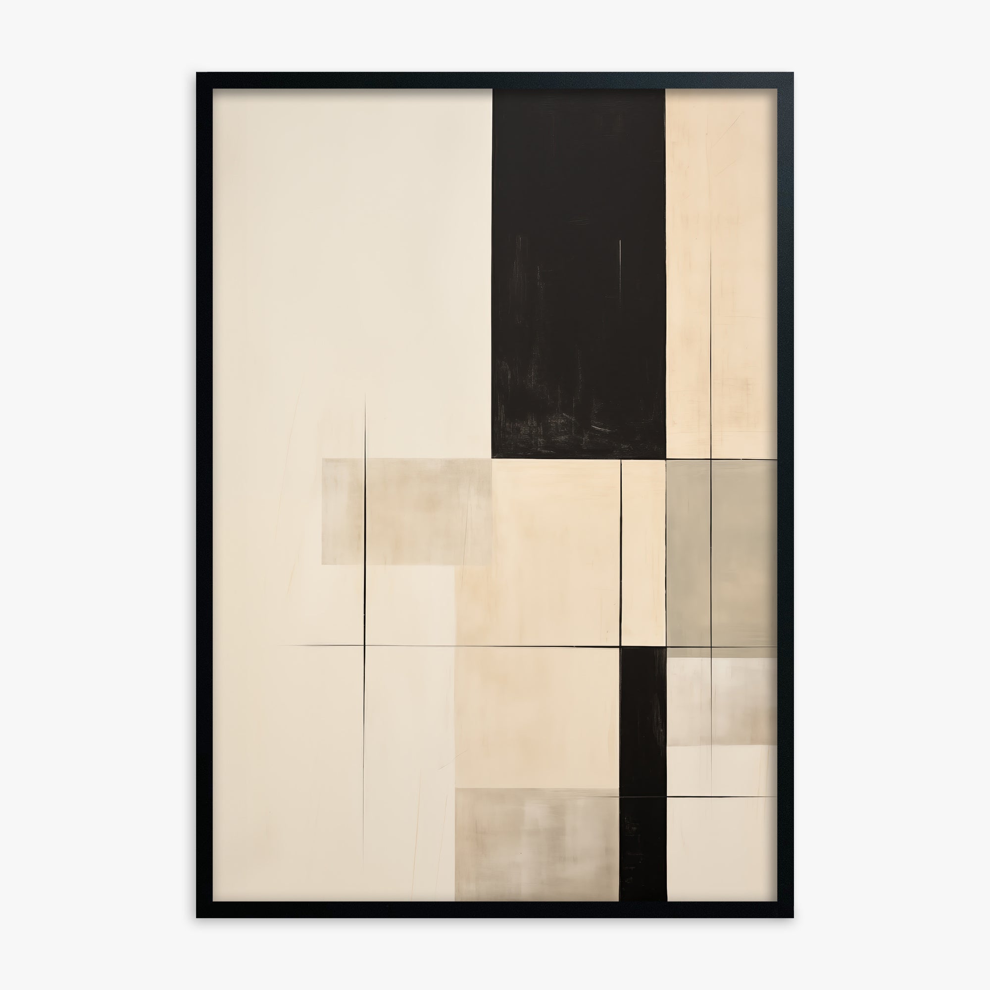 Monochrome Elegance, Black Framed Poster With Black Frame