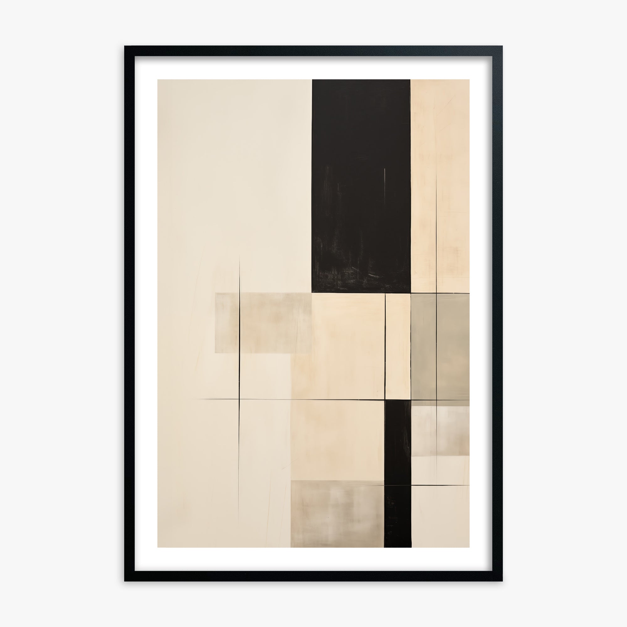 Monochrome Elegance, Black Framed Poster With Black Frame