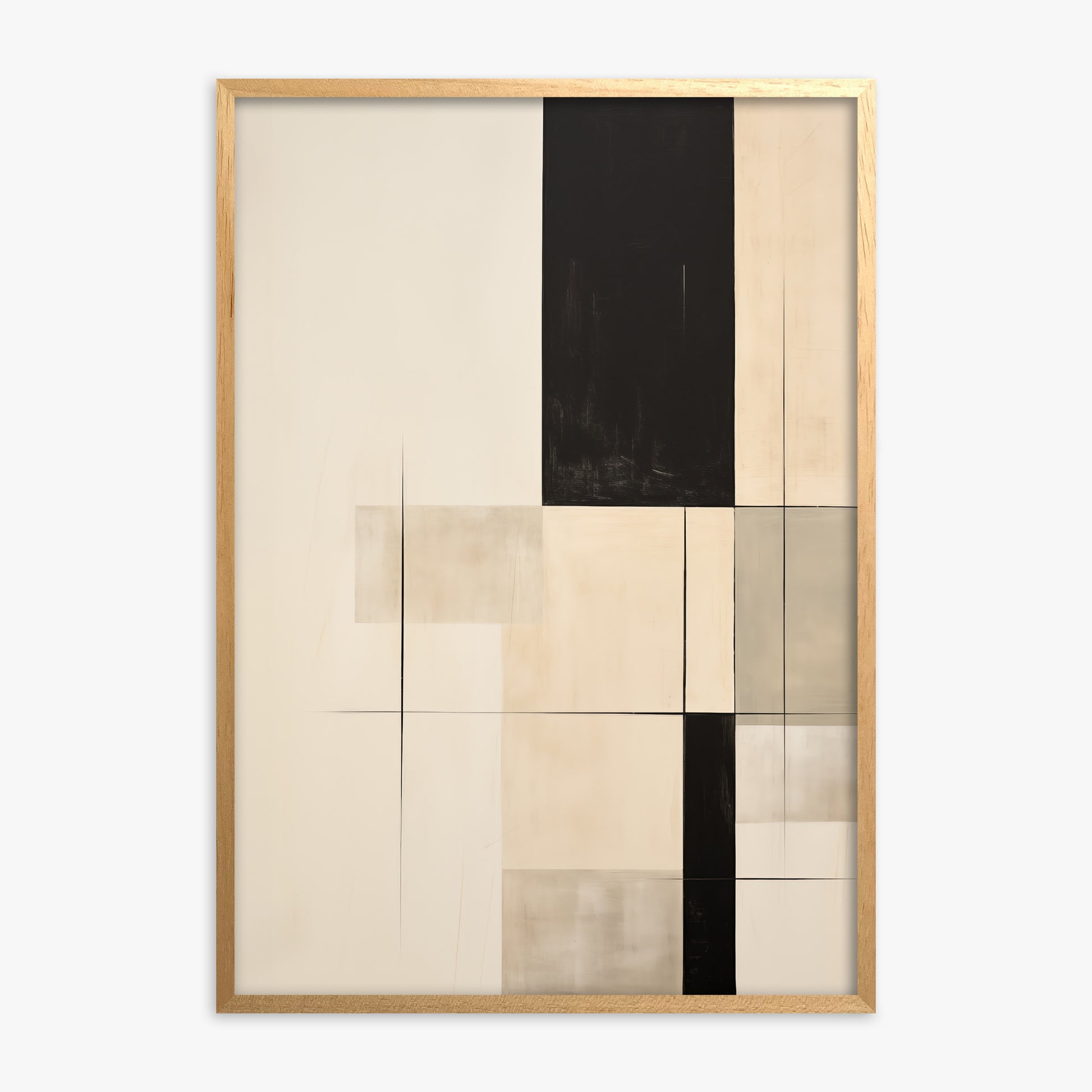 Monochrome Elegance, Oak Framed Poster With Oak Frame