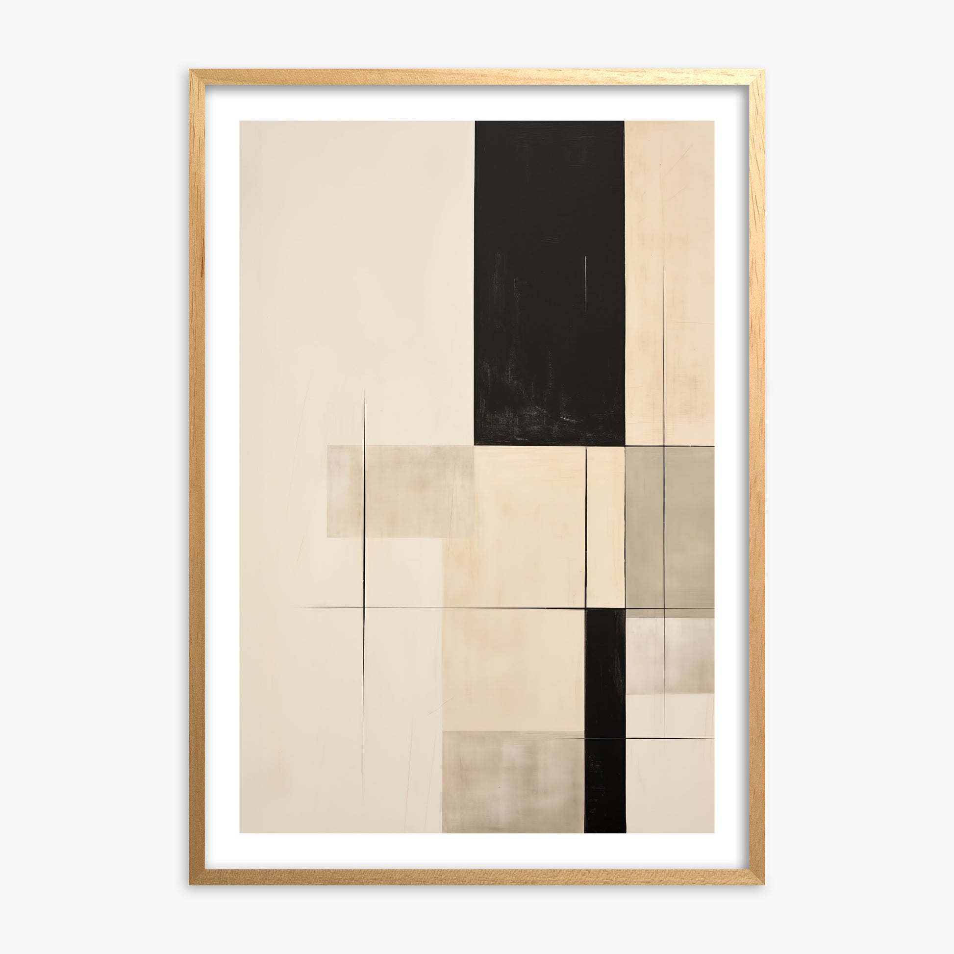 Monochrome Elegance, Oak Framed Poster With Oak Frame