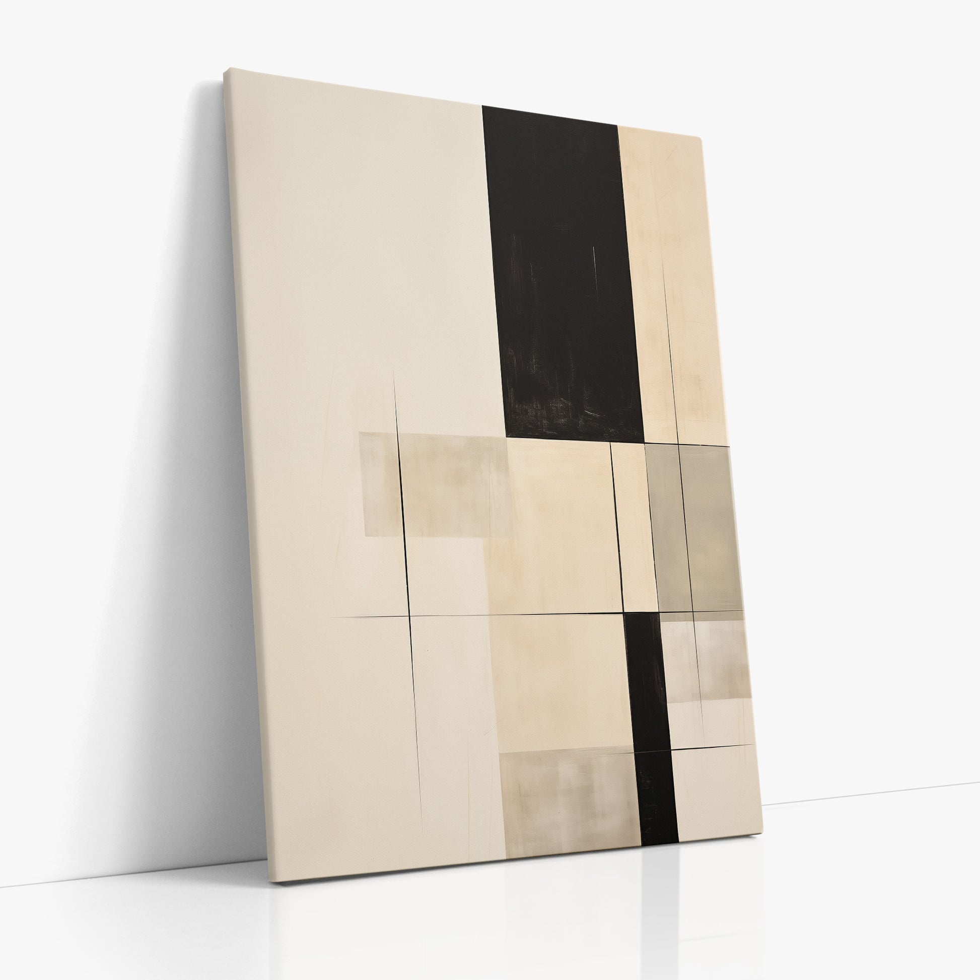 Monochrome Elegance, 70x100cm Satin Canvas Art Reproduction Left Angle
