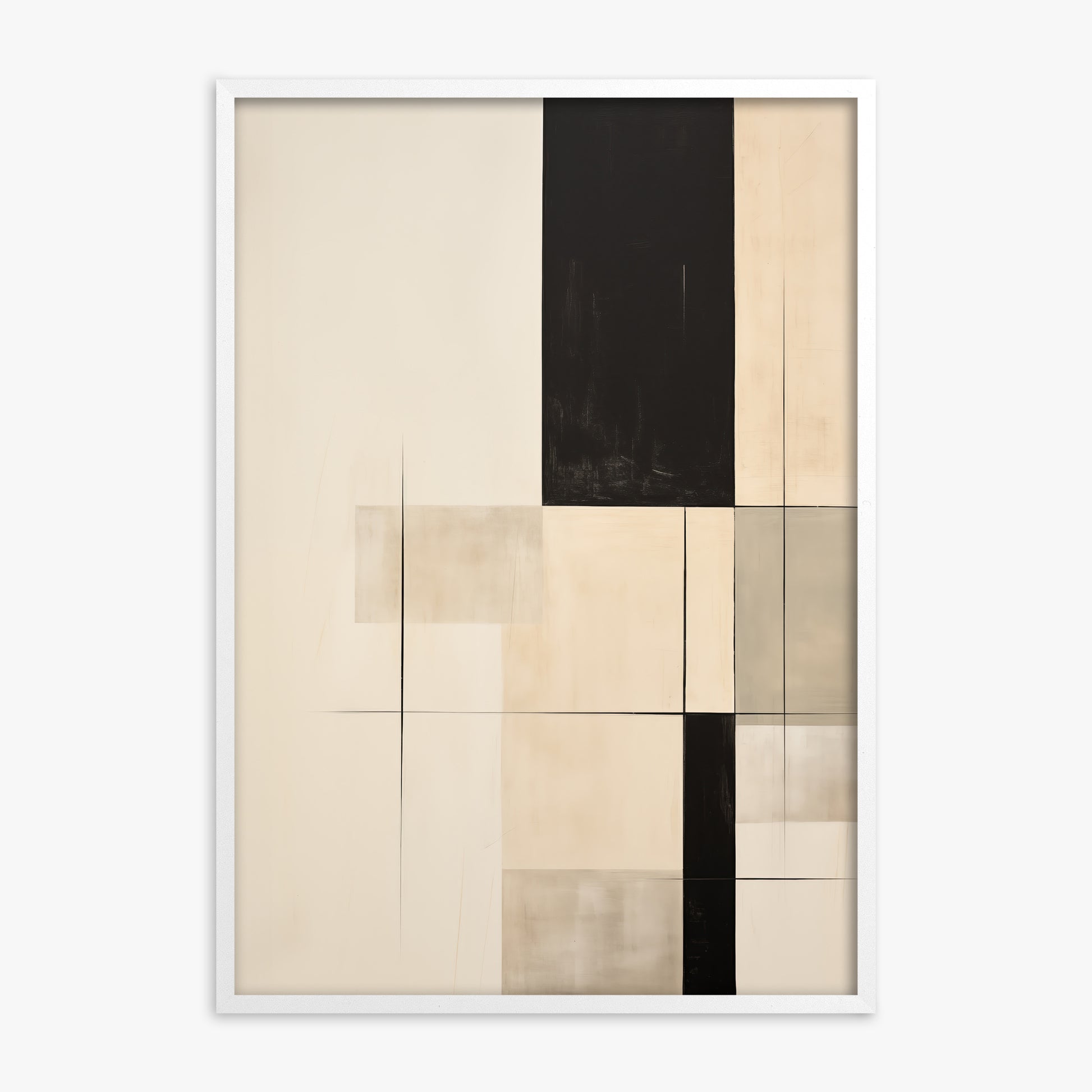 Monochrome Elegance, White Framed Poster With White Frame