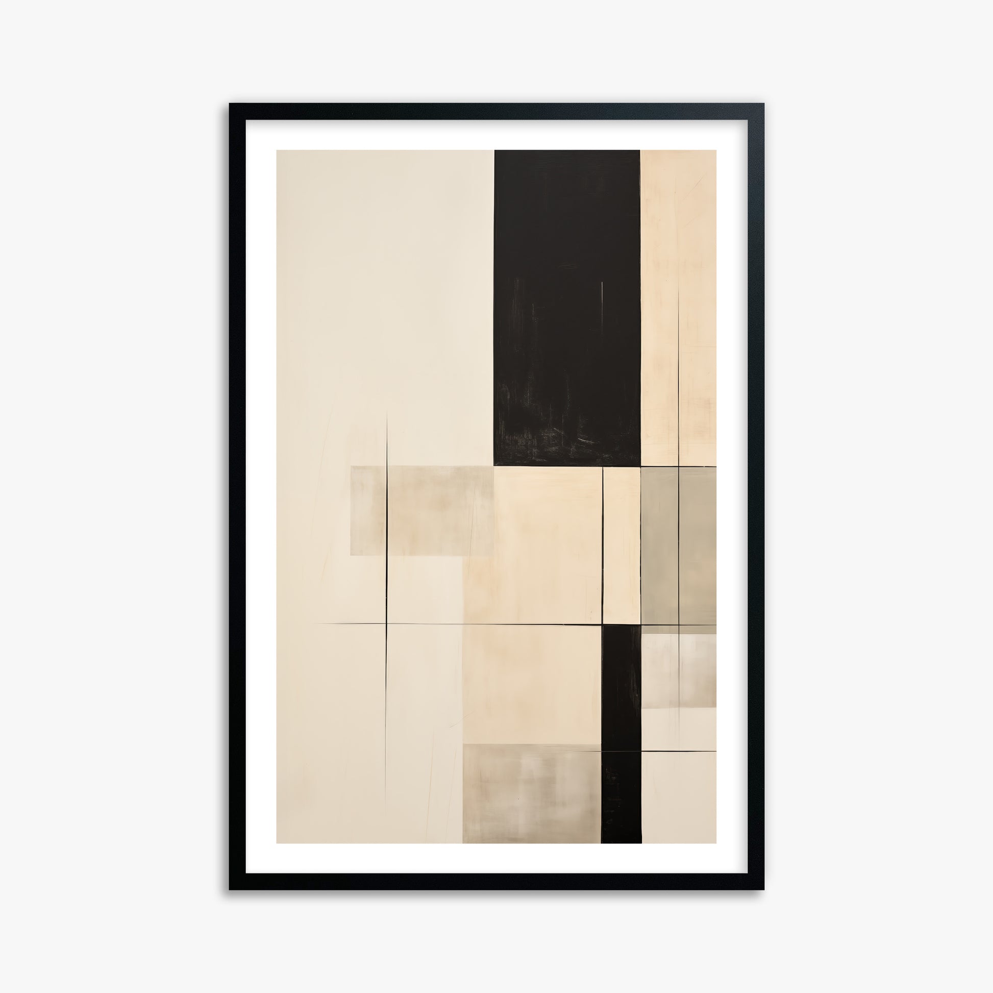 Monochrome Elegance, 61x91cm Black Framed Art Reproduction