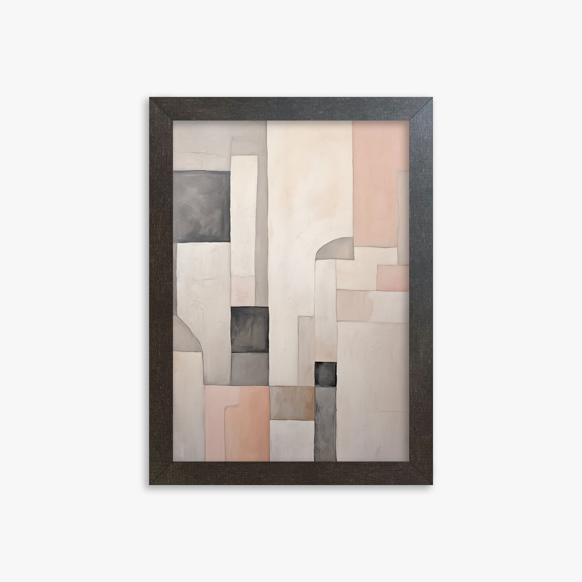 Whispering Blocks, 21x30cm Framed Poster With Espresso Frame