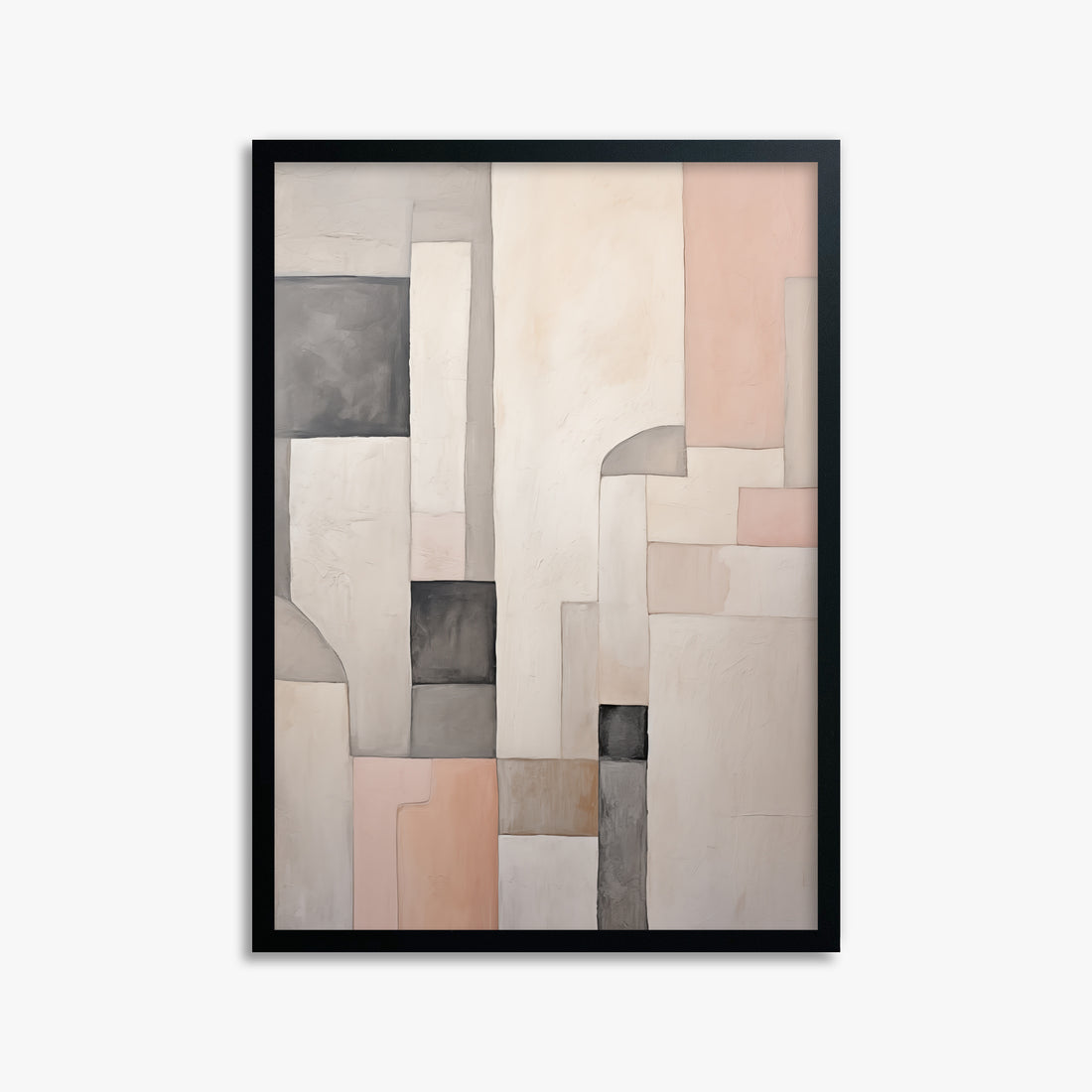 Whispering Blocks, 50x70cm Framed Poster With Black Frame