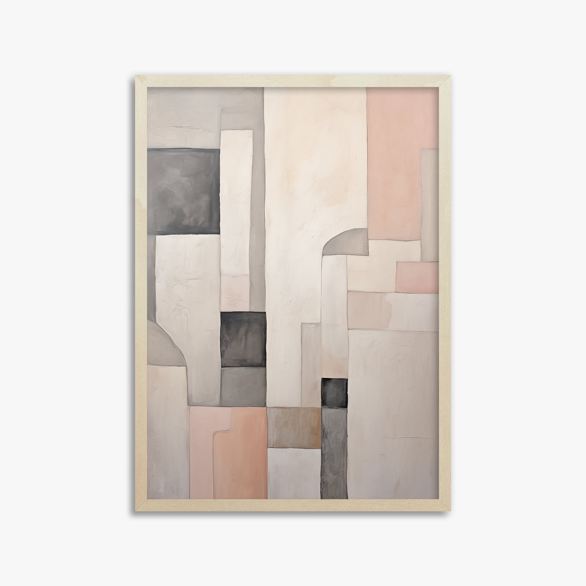 Whispering Blocks, 50x70cm Framed Poster With Lime Wood Frame