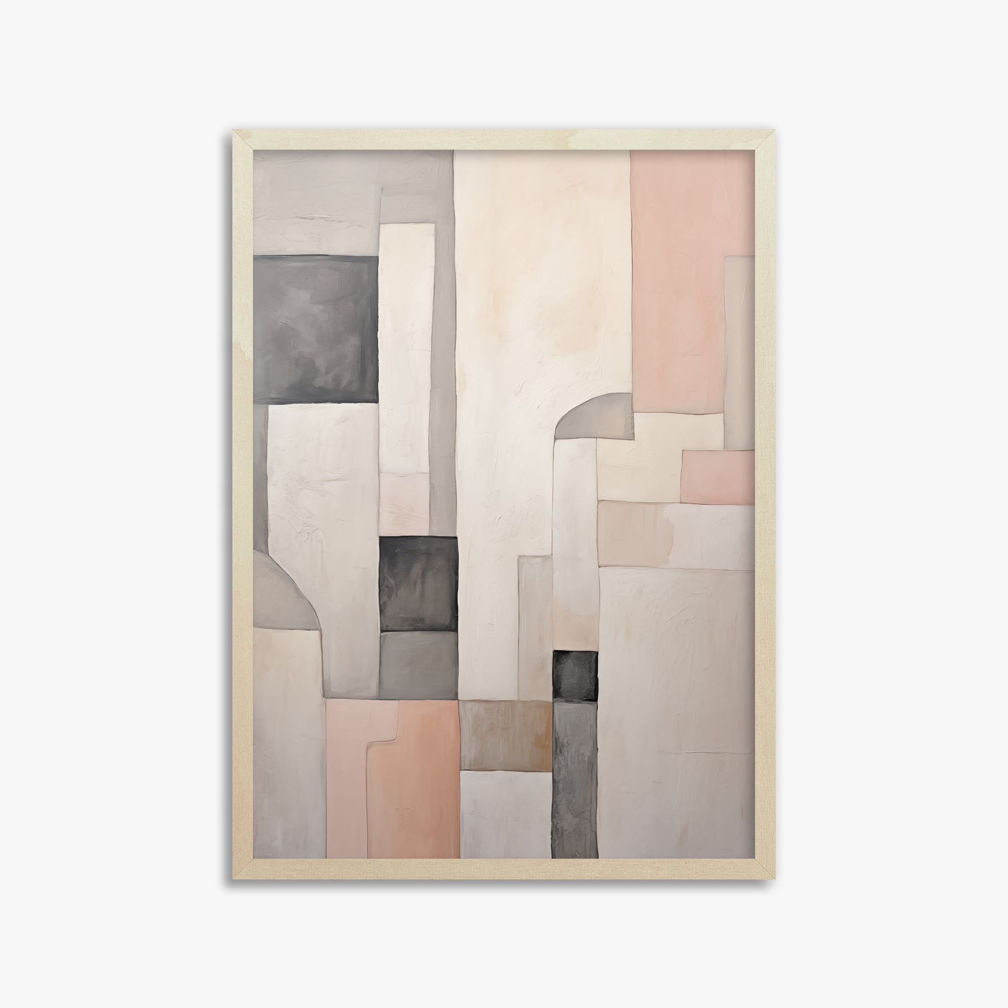 Whispering Blocks, 50x70cm Framed Poster With Lime Wood Frame
