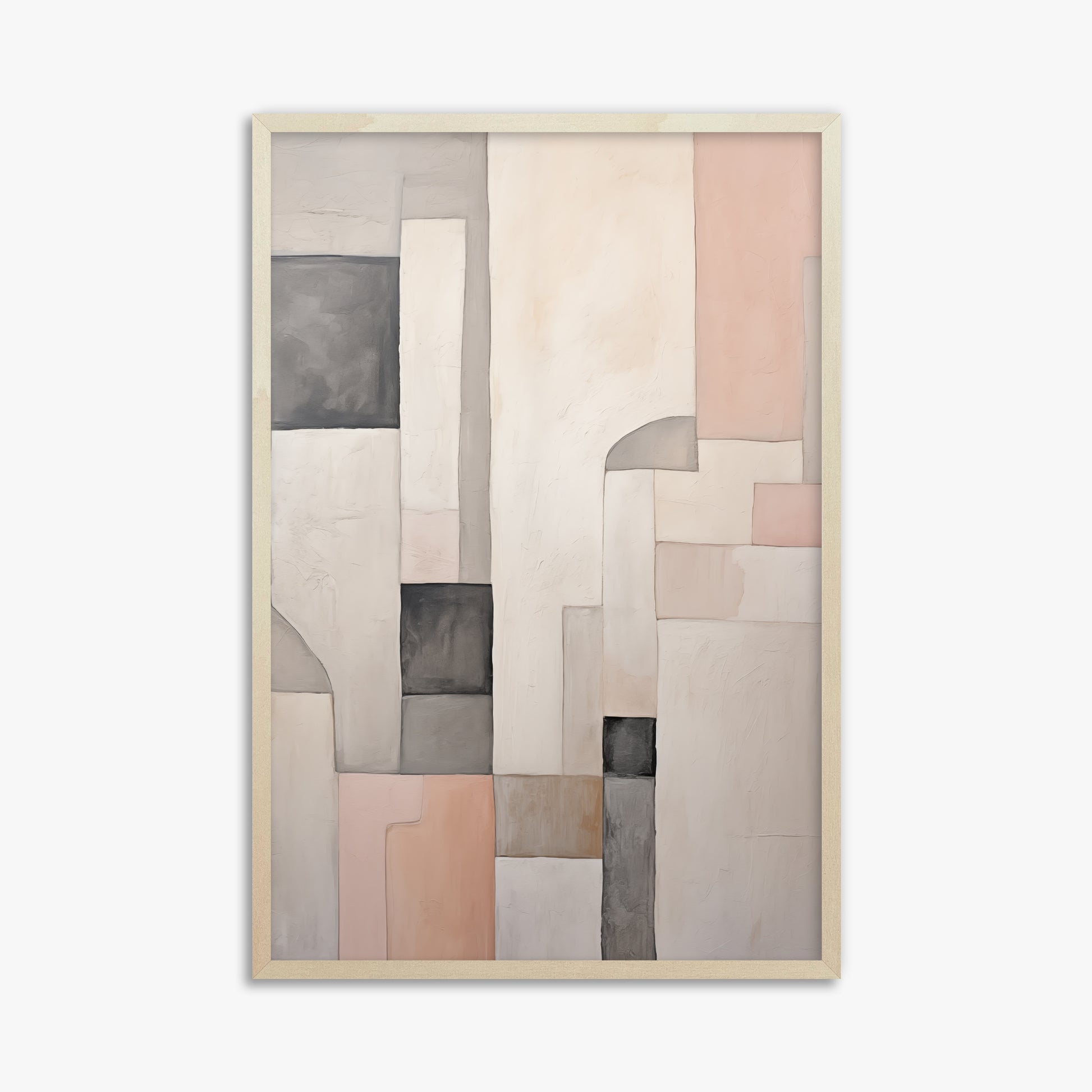Whispering Blocks, 61x91cm Framed Poster With Lime Wood Frame