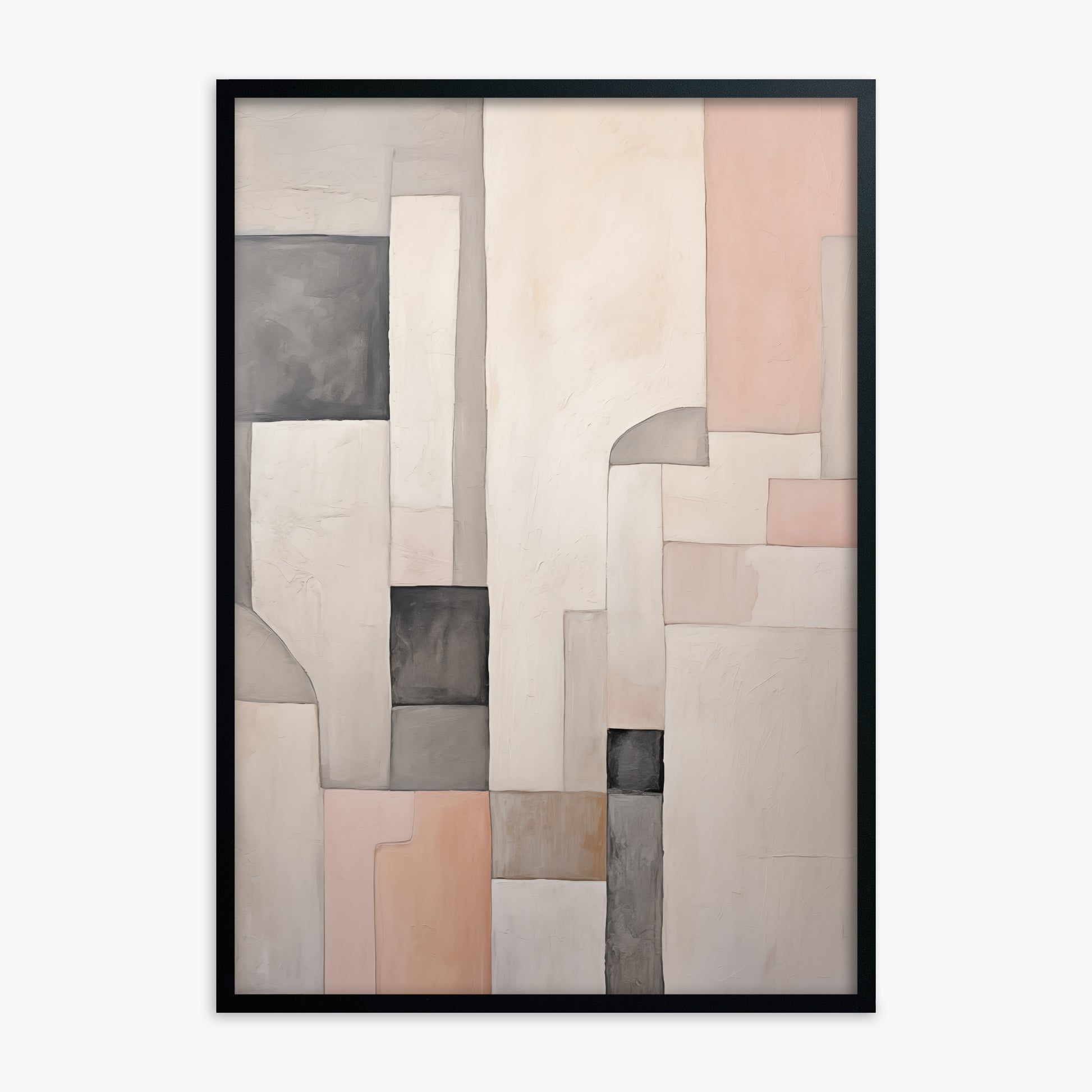 Whispering Blocks, Black Framed Poster With Black Frame