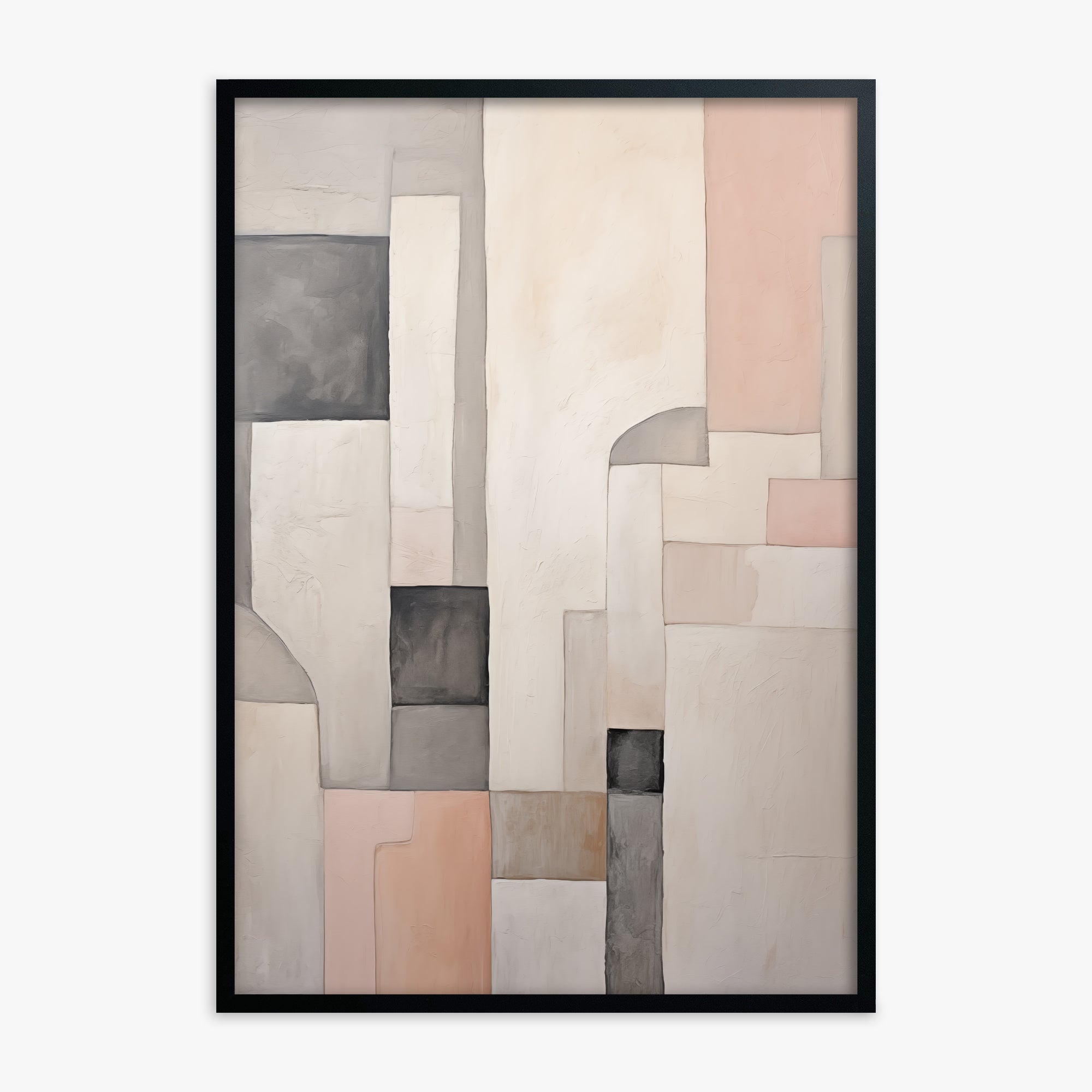 Whispering Blocks, Black Framed Poster With Black Frame