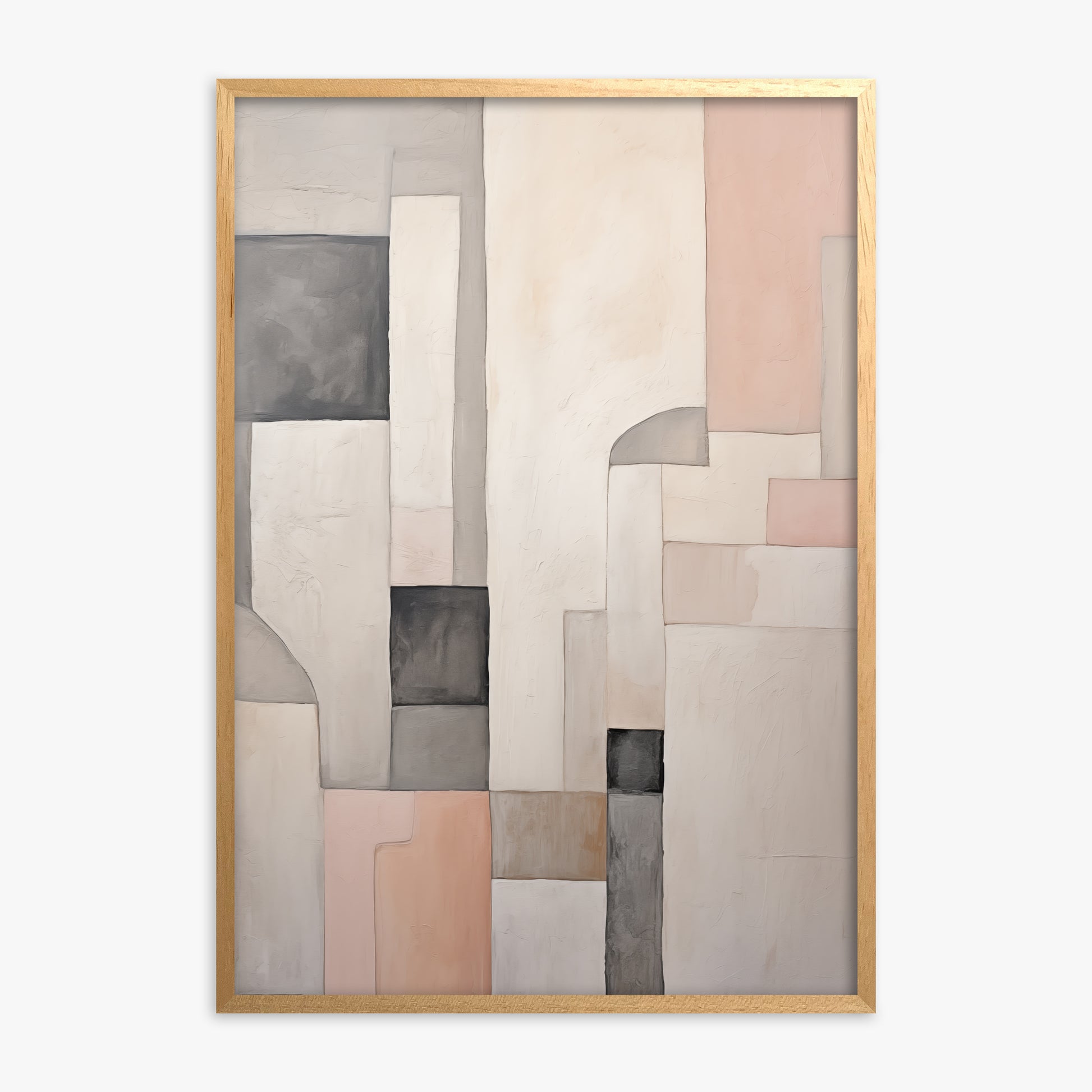 Whispering Blocks, Oak Framed Poster With Oak Frame