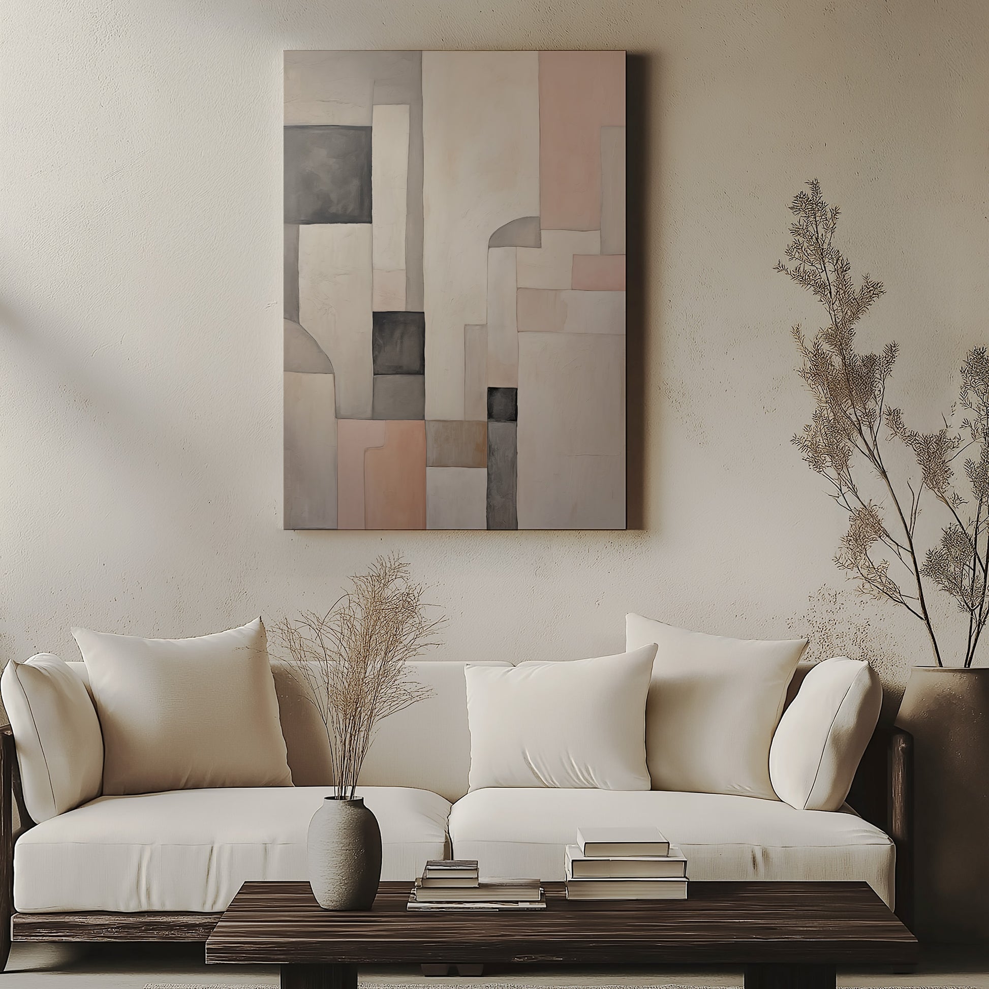 Design Concept No. 57 for Whispering Blocks Modern Satin Canvas Poster Art