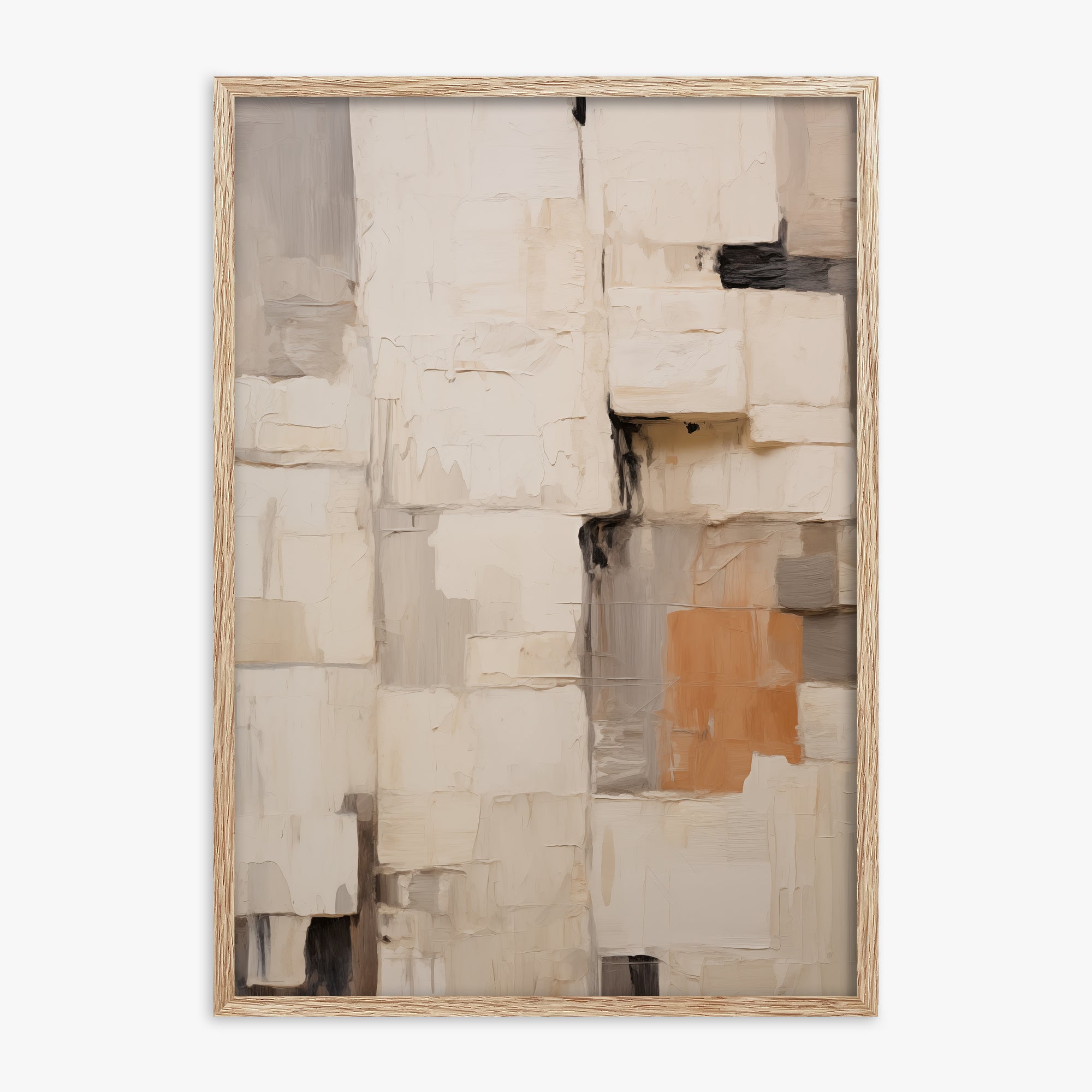 Urban Fragments, 70x100cm Framed Poster With Raw Oak Frame