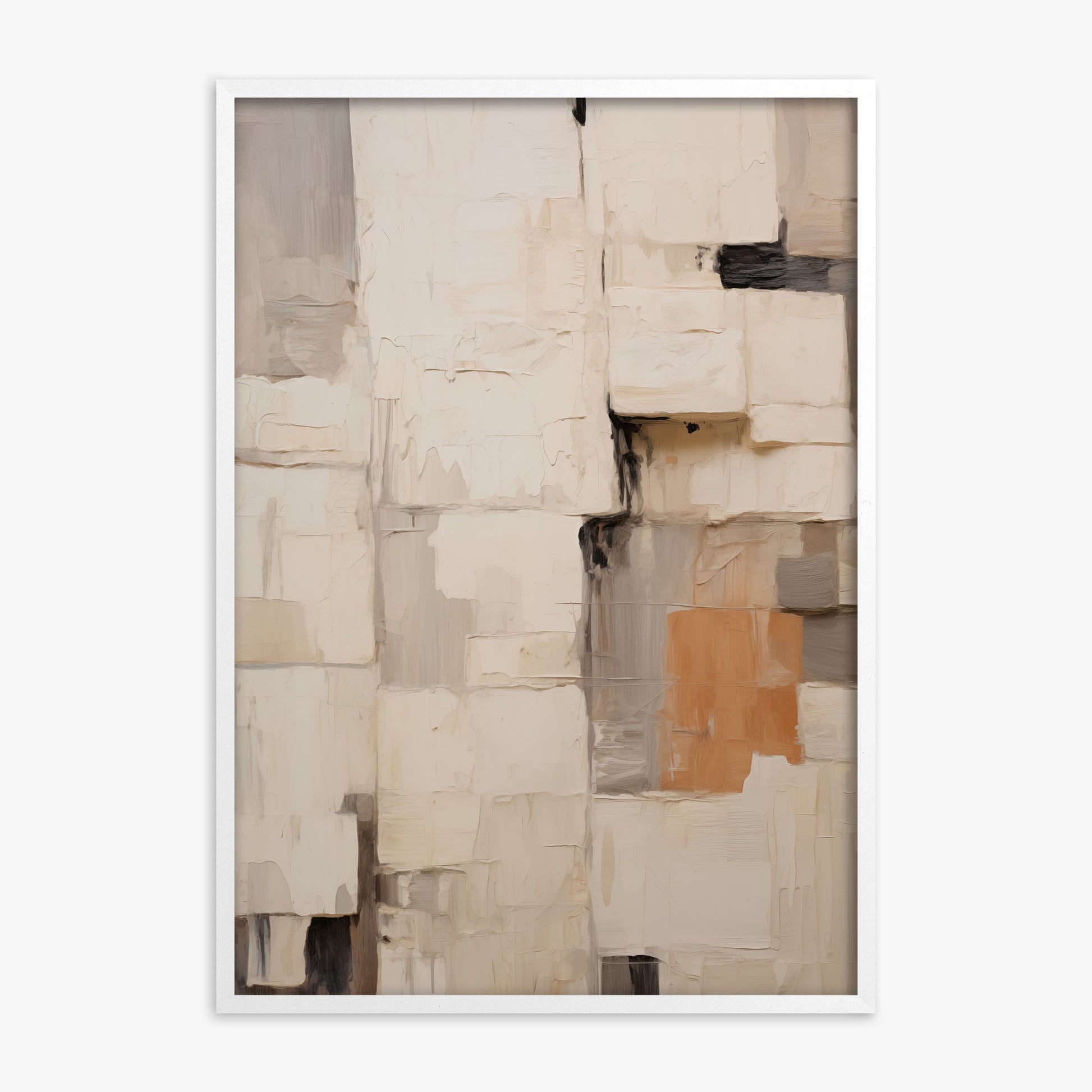 Urban Fragments, White Framed Poster With White Frame