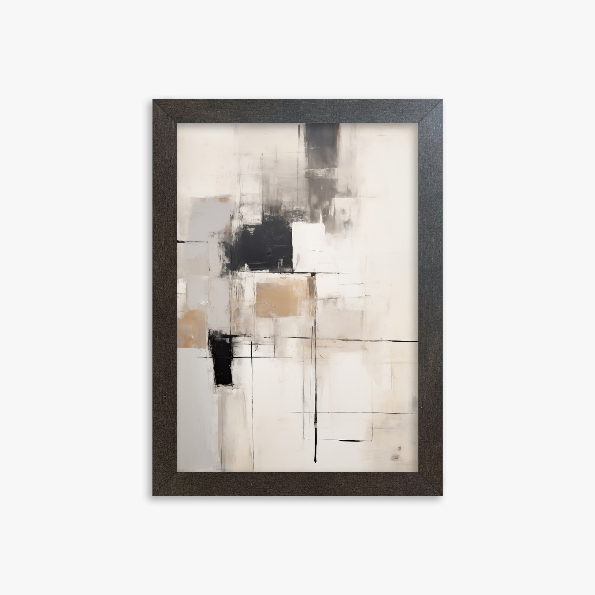 Fractured Grid, 21x30cm Framed Art Reproduction With Espresso Frame
