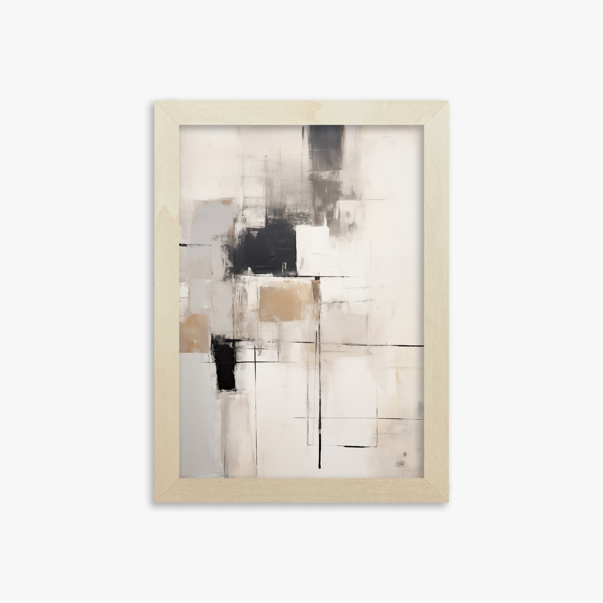 Fractured Grid, 21x30cm Framed Art Reproduction With Lime Wood Frame