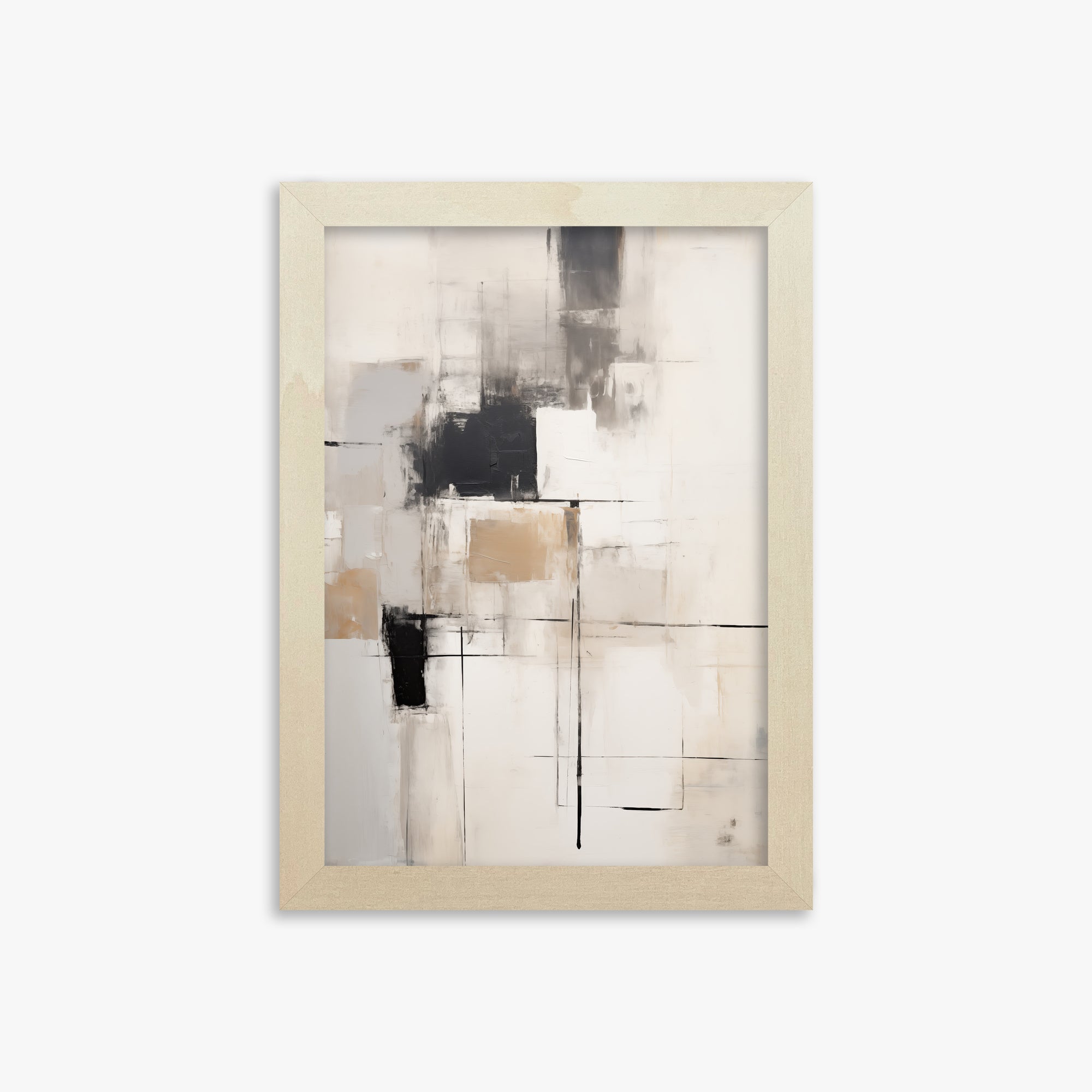 Fractured Grid, 21x30cm Framed Art Reproduction With Lime Wood Frame