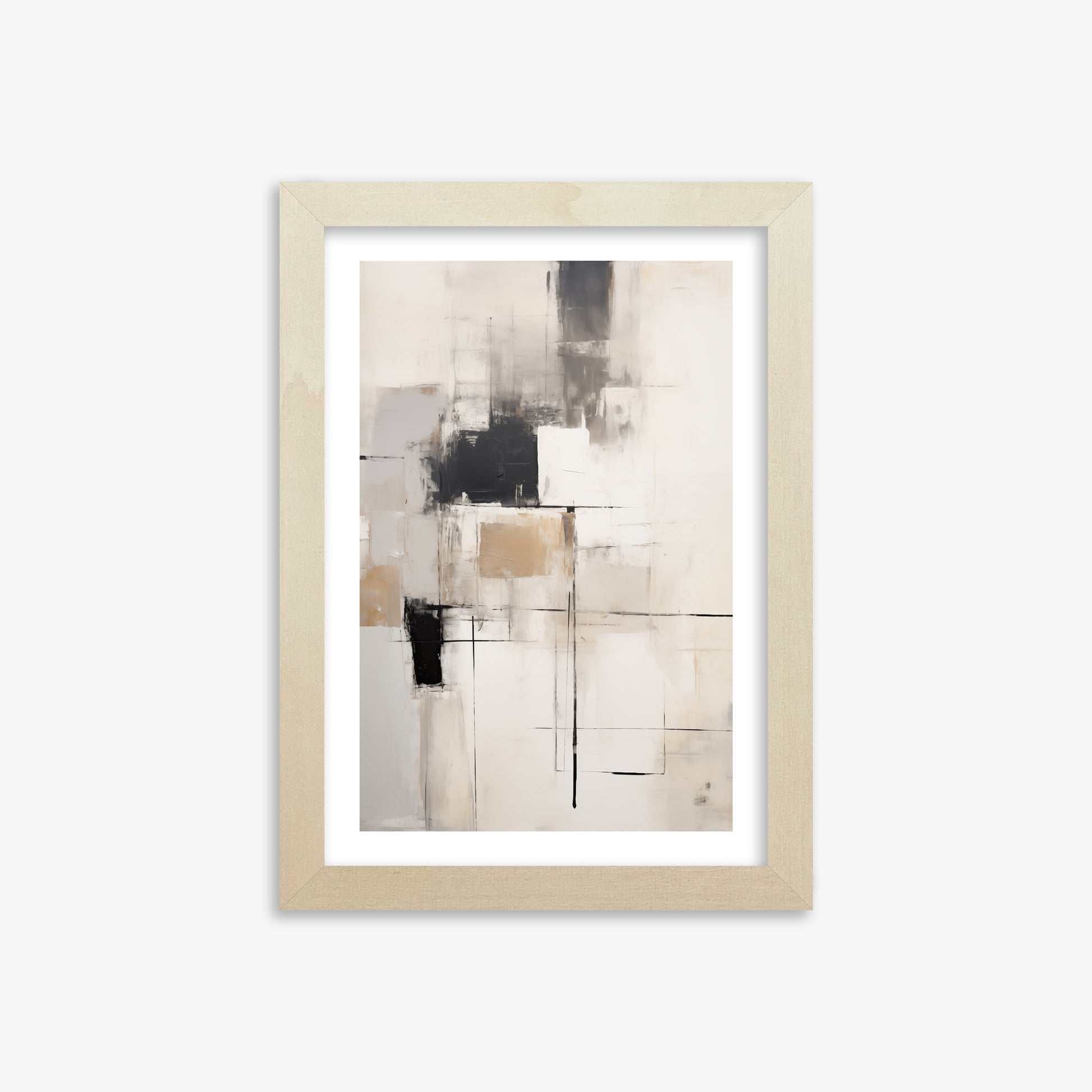 Fractured Grid, 21x30cm Framed Art Reproduction With Lime Wood Frame