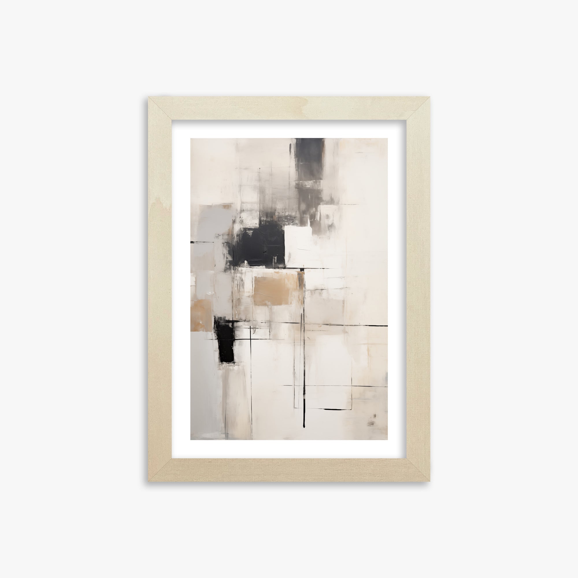 Fractured Grid, 21x30cm Framed Art Reproduction With Lime Wood Frame