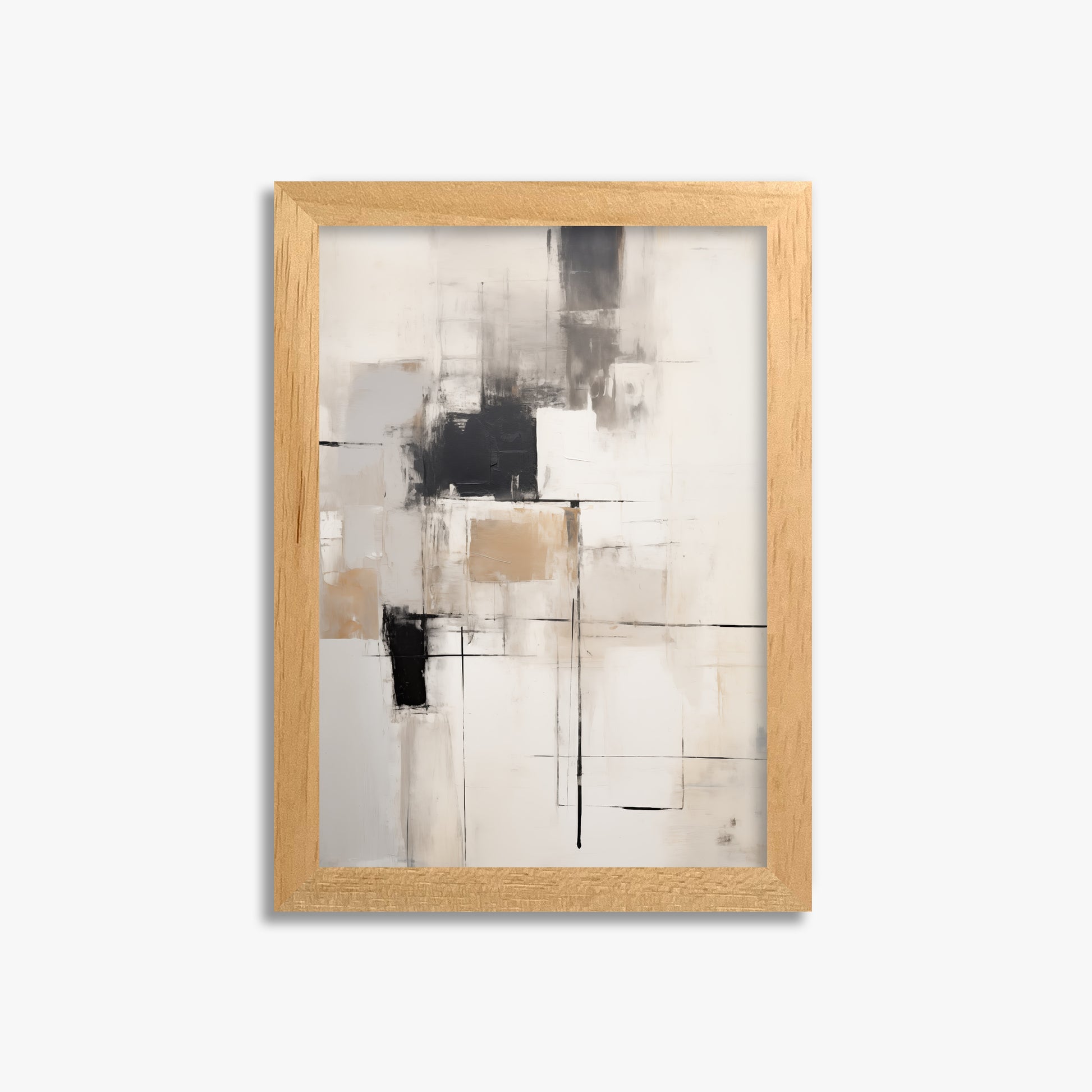 Fractured Grid, 21x30cm Framed Poster With Oak Frame