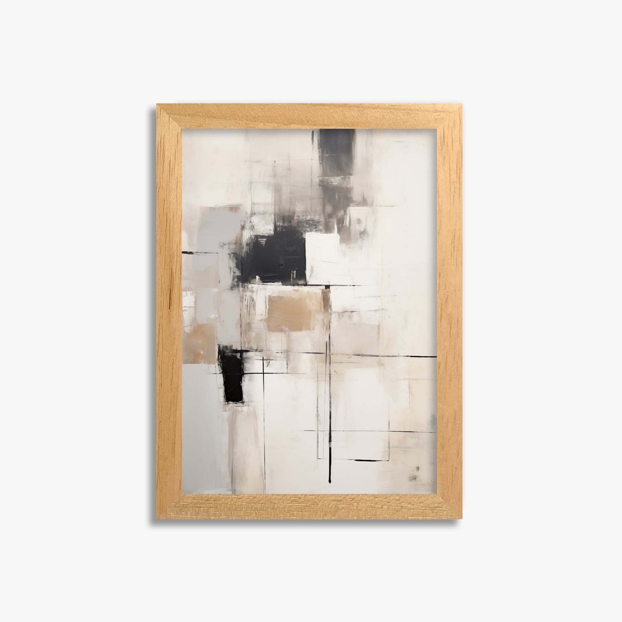 Fractured Grid, 21x30cm Framed Poster With Oak Frame
