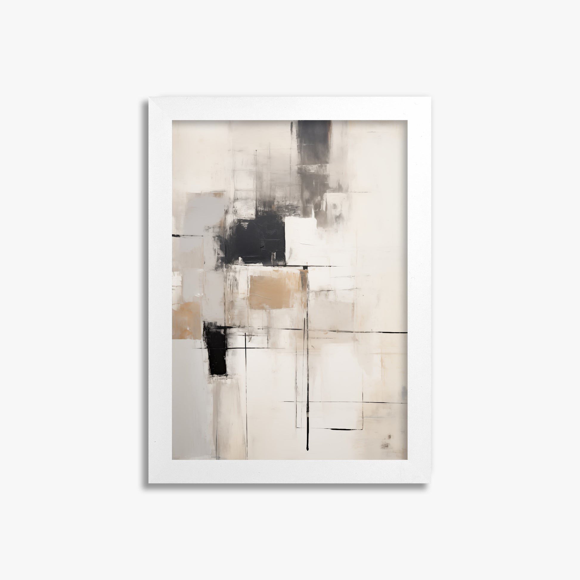 Fractured Grid, 21x30cm Framed Poster With White Frame