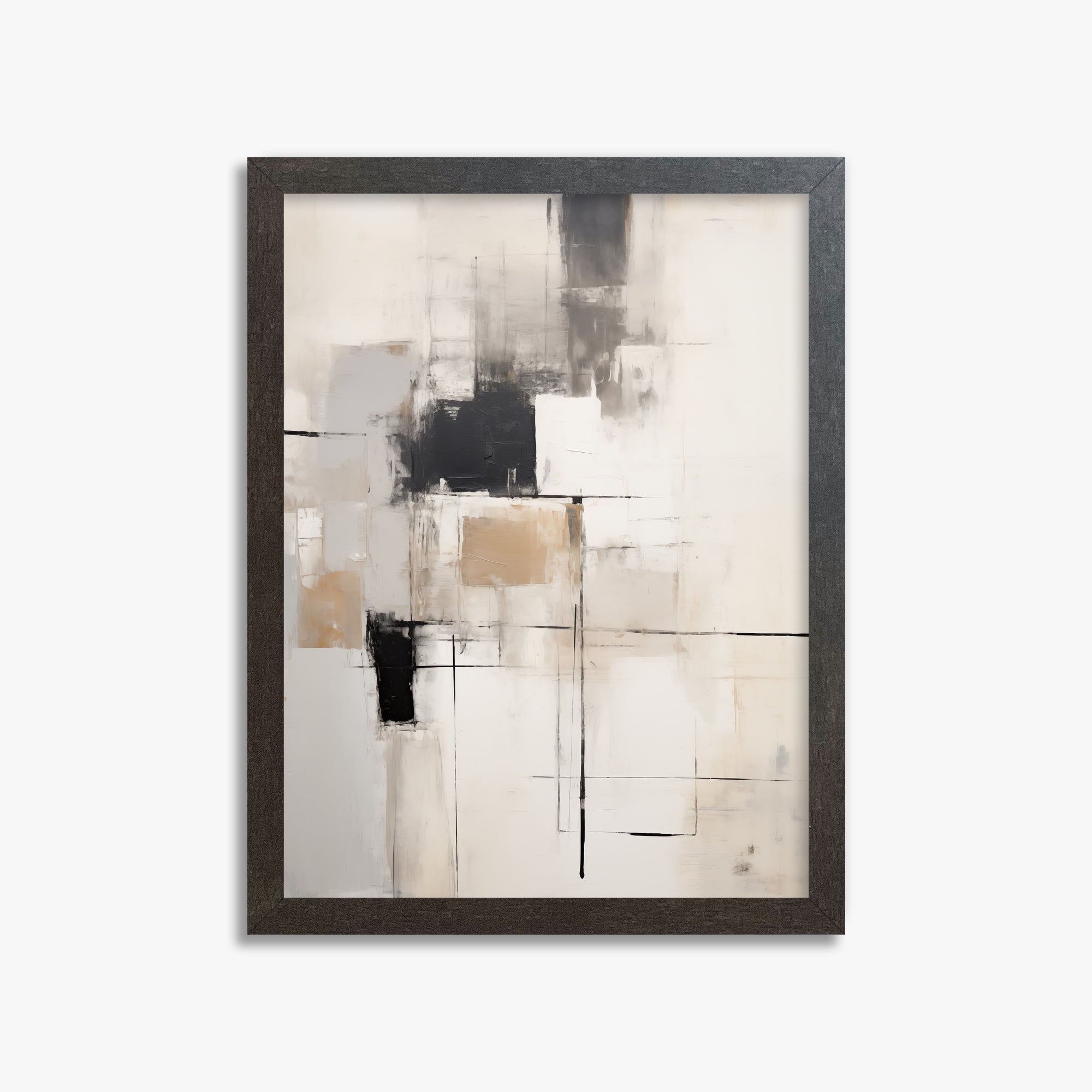 Fractured Grid, 30x40cm Framed Art Reproduction With Espresso Frame
