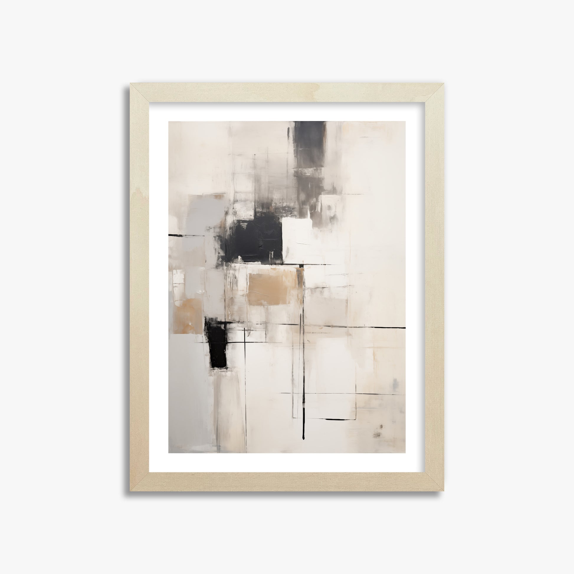 Fractured Grid, 30x40cm Framed Art Reproduction With Lime Wood Frame