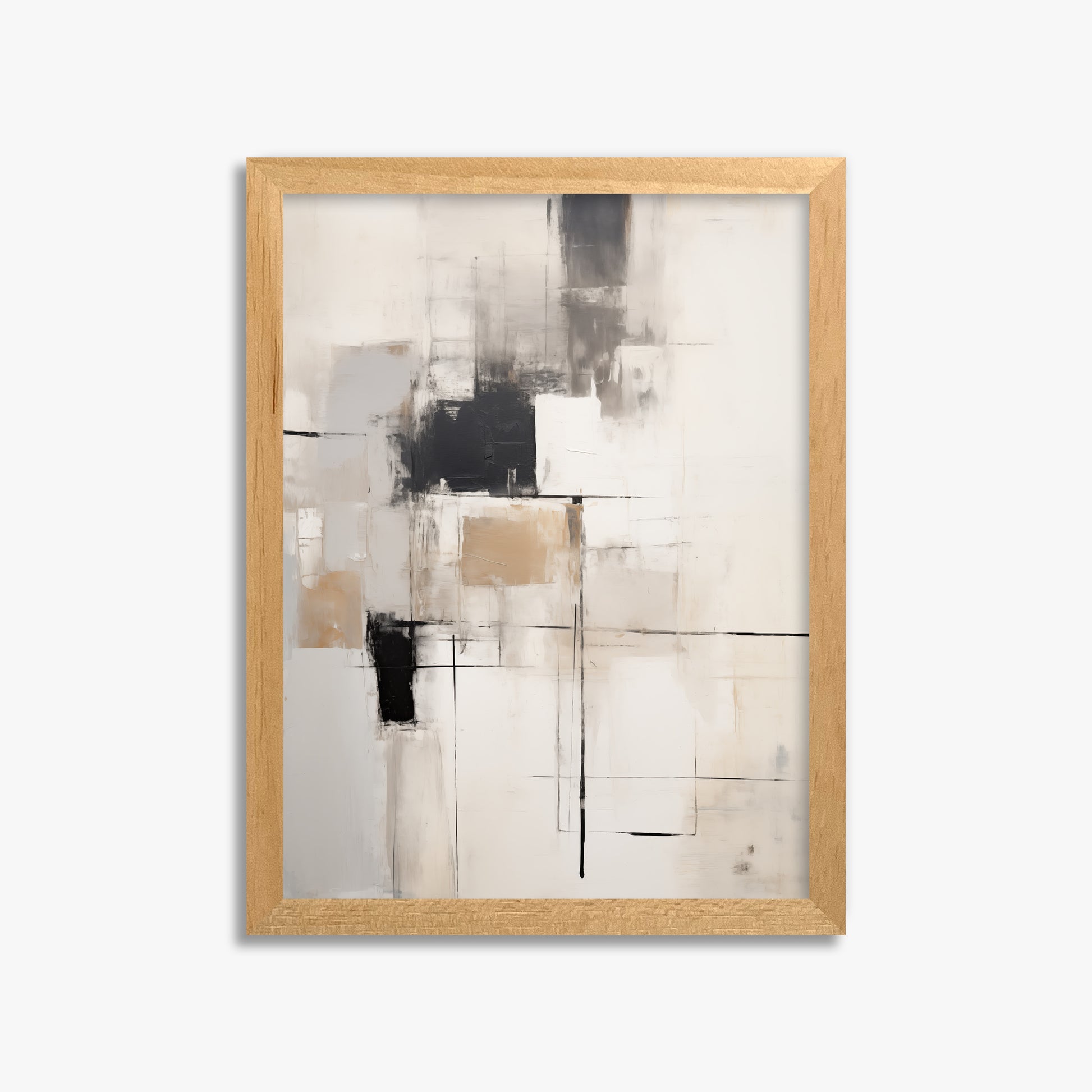 Fractured Grid, 30x40cm Framed Poster With Oak Frame