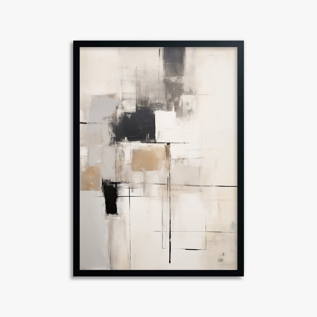 Fractured Grid, 50x70cm Framed Poster With Black Frame