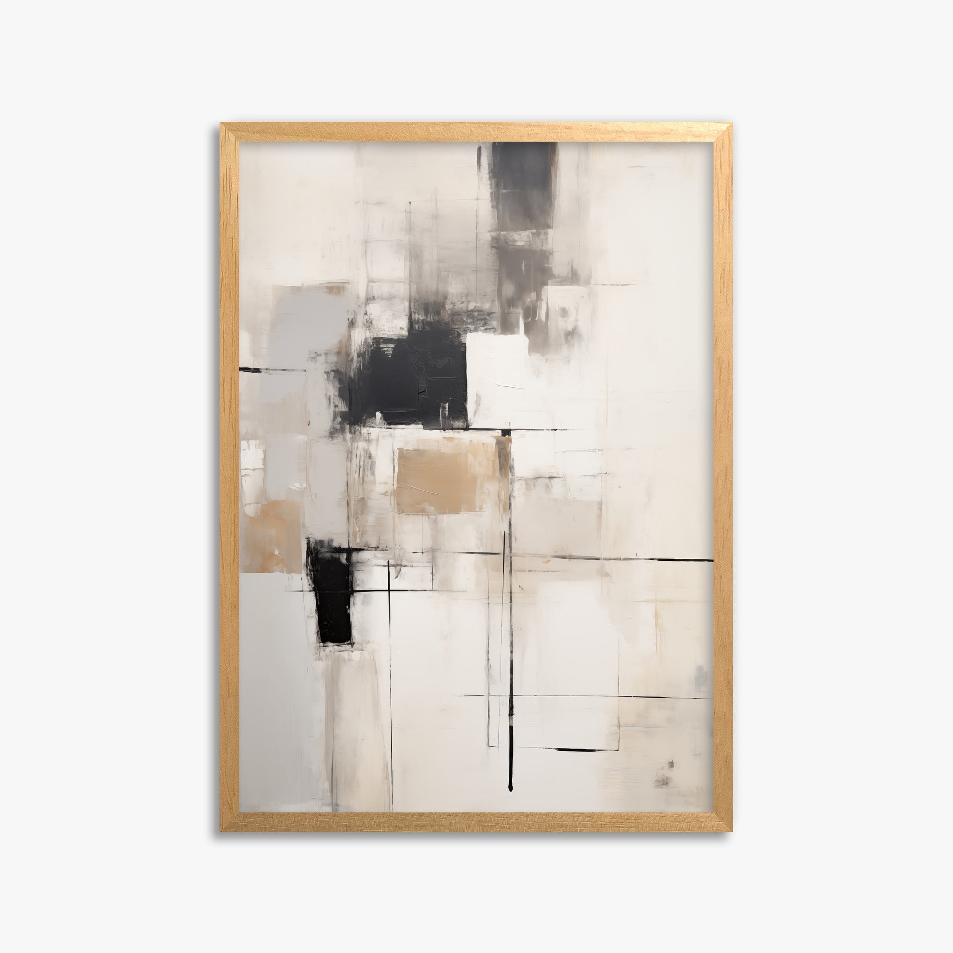 Fractured Grid, 50x70cm Framed Poster With Oak Frame
