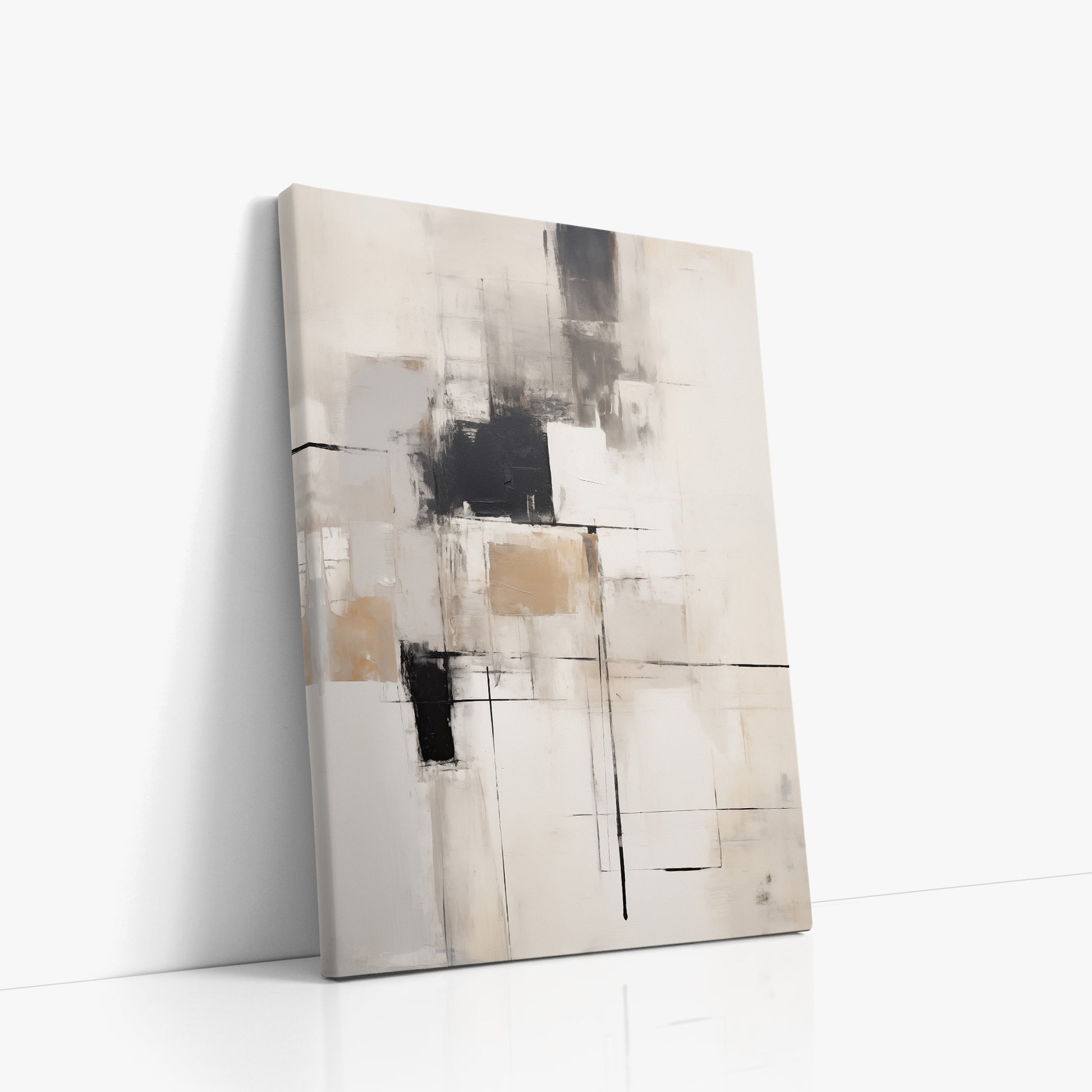 Fractured Grid, 50x70cm Satin Canvas Art Reproduction Left Angle