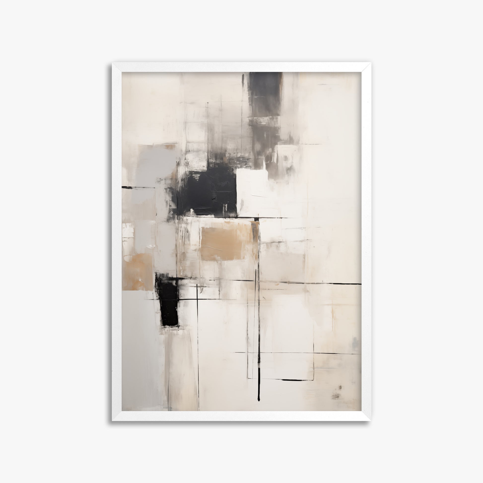 Fractured Grid, 50x70cm Framed Poster With White Frame