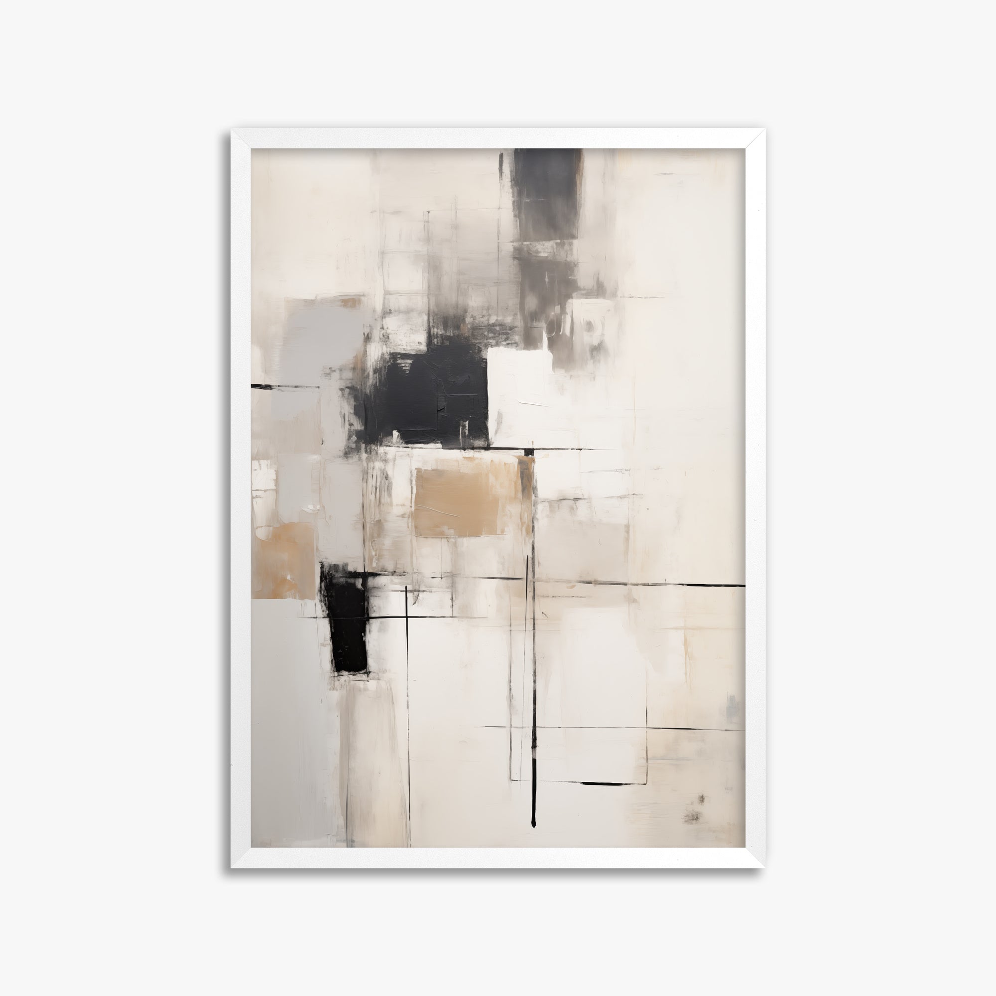 Fractured Grid, 50x70cm Framed Poster With White Frame