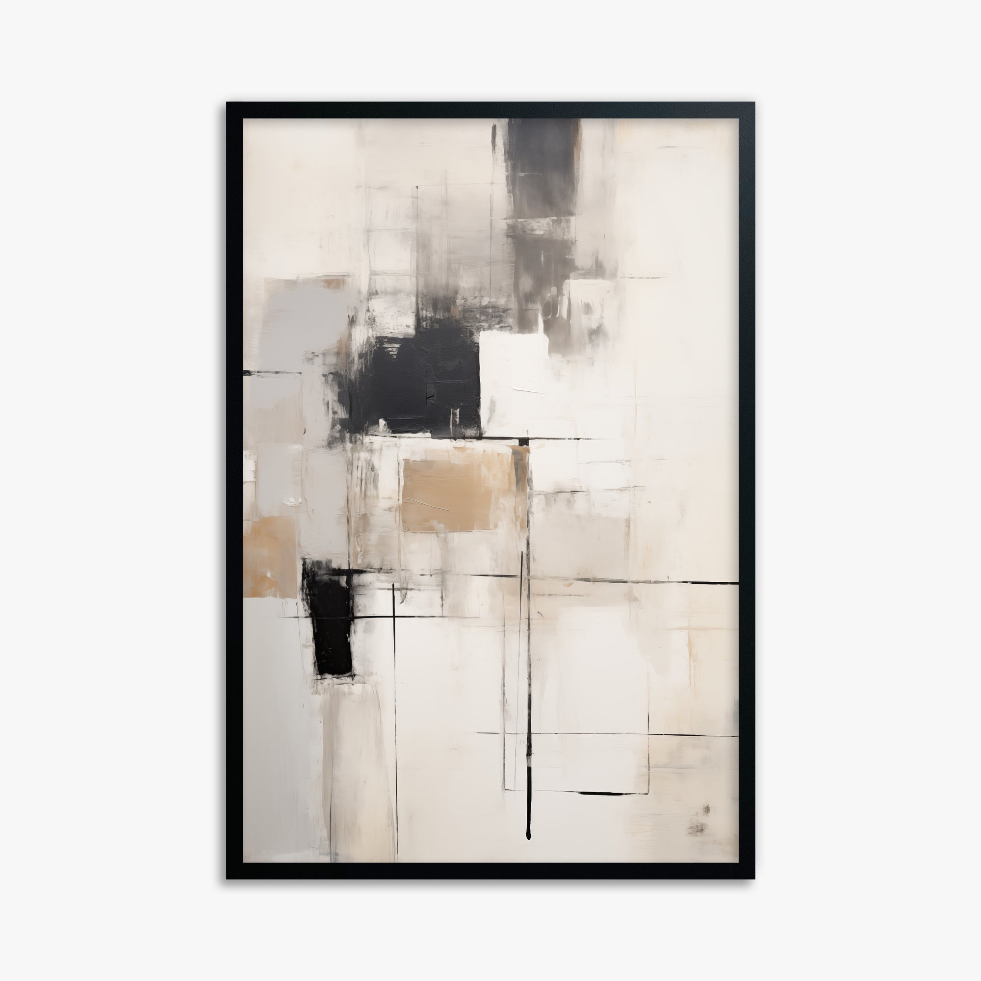 Fractured Grid, 61x91cm Framed Poster With Black Frame
