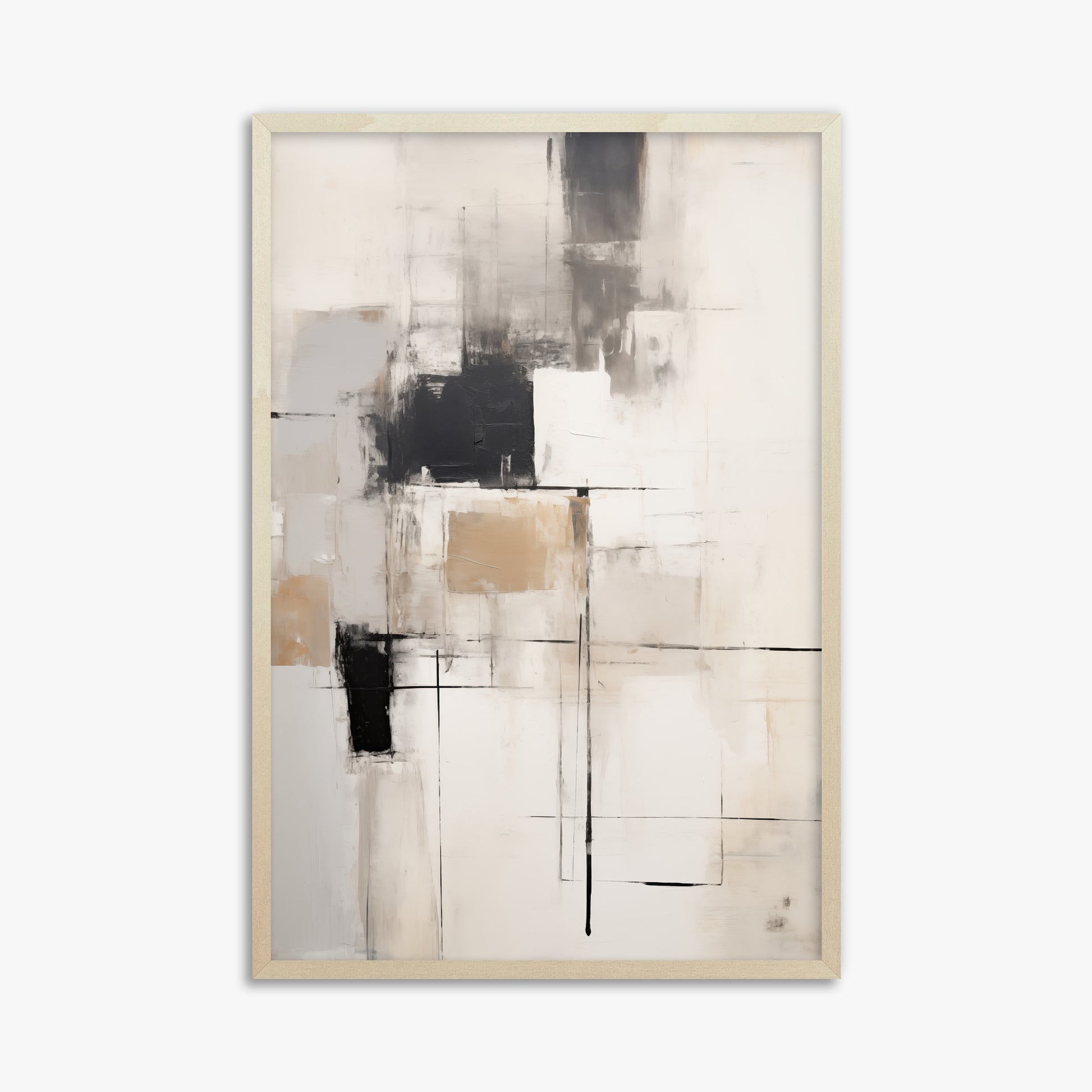 Fractured Grid, 61x91cm Framed Art Reproduction With Lime Wood Frame