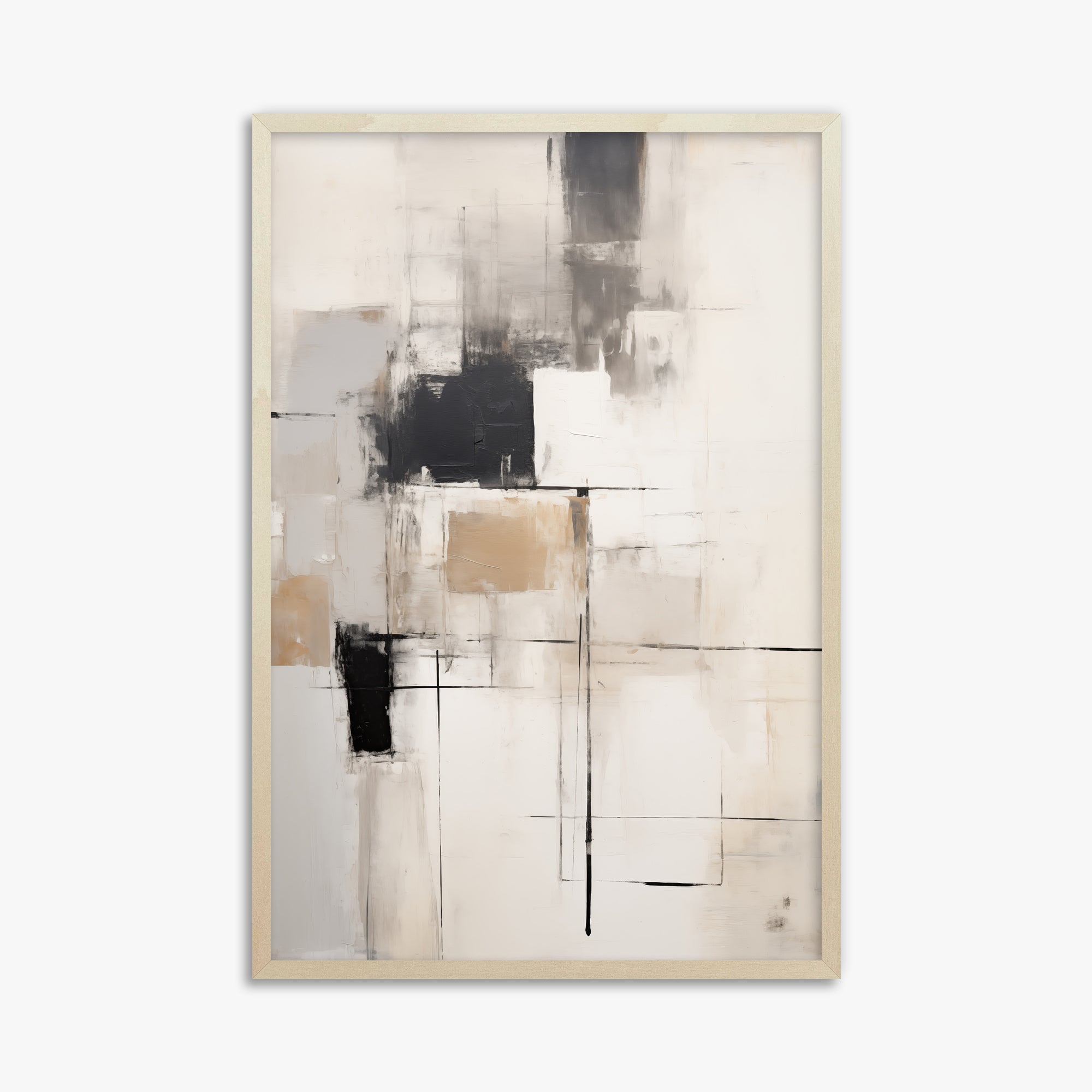 Fractured Grid, 61x91cm Framed Art Reproduction With Lime Wood Frame