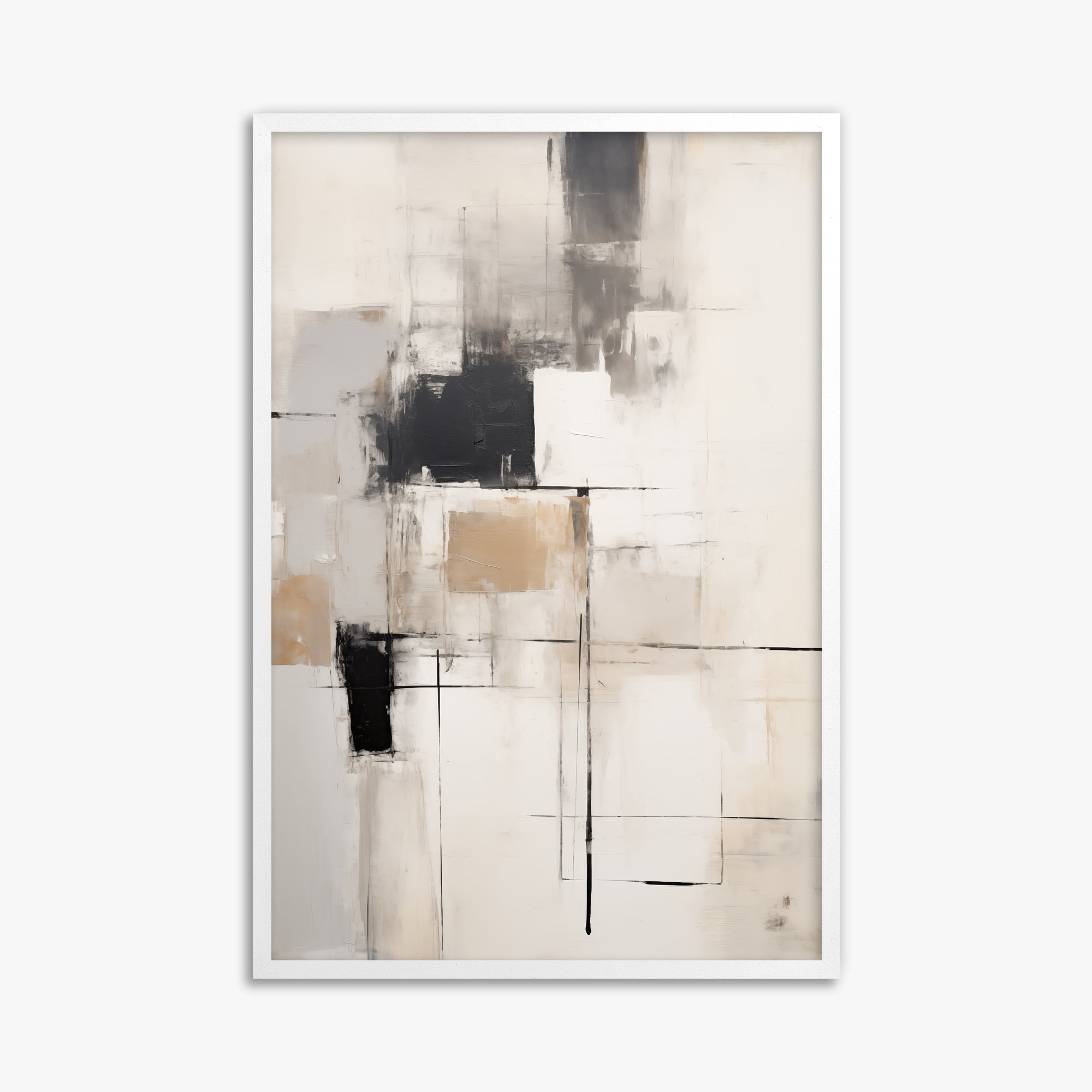 Fractured Grid, 61x91cm Framed Poster With White Frame