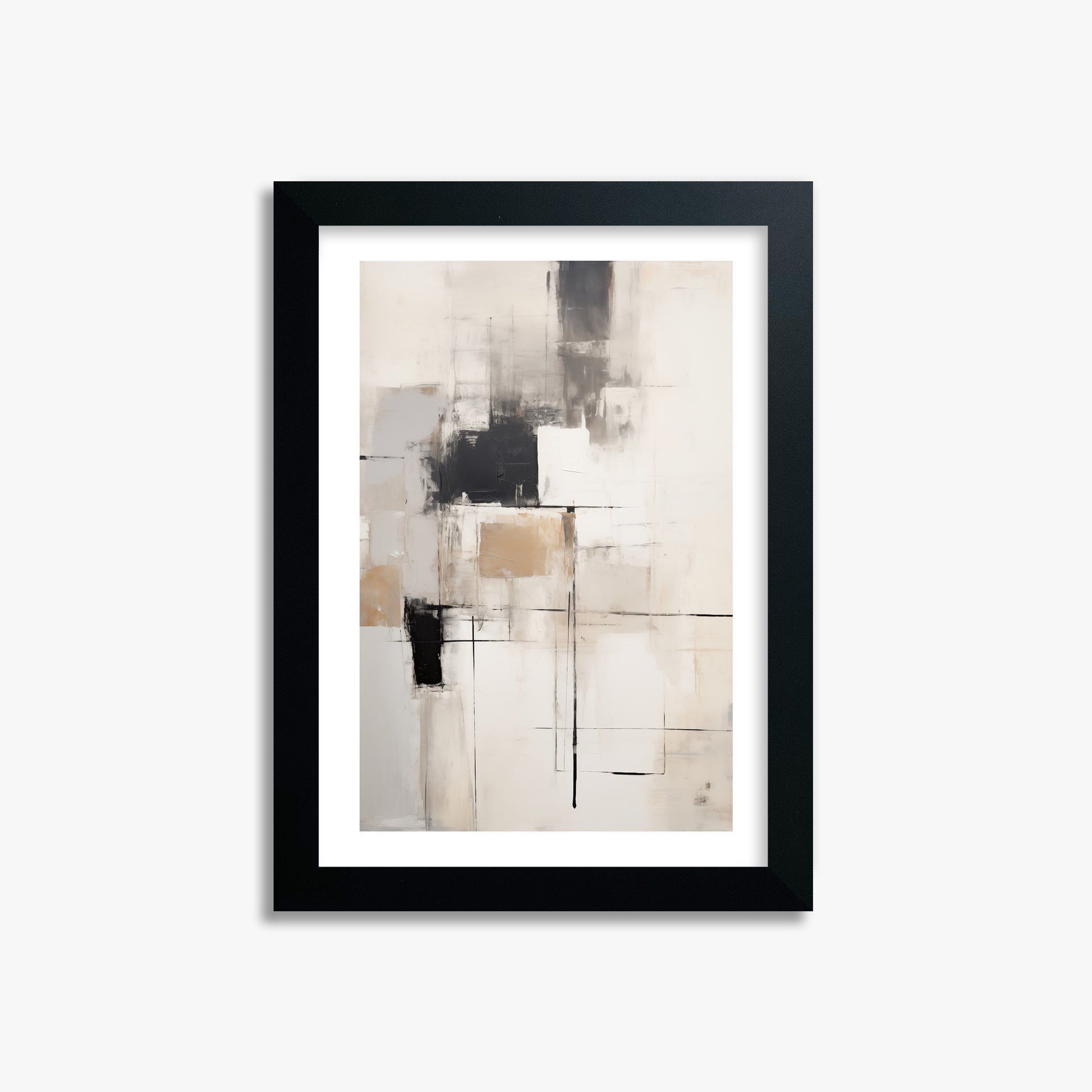 Fractured Grid, 21x30cm Black Framed Art Reproduction