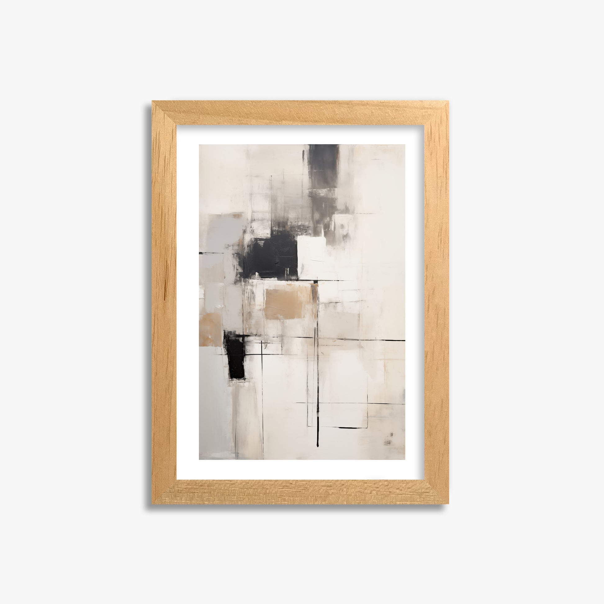 Fractured Grid, 21x30cm Oak Framed Art Reproduction